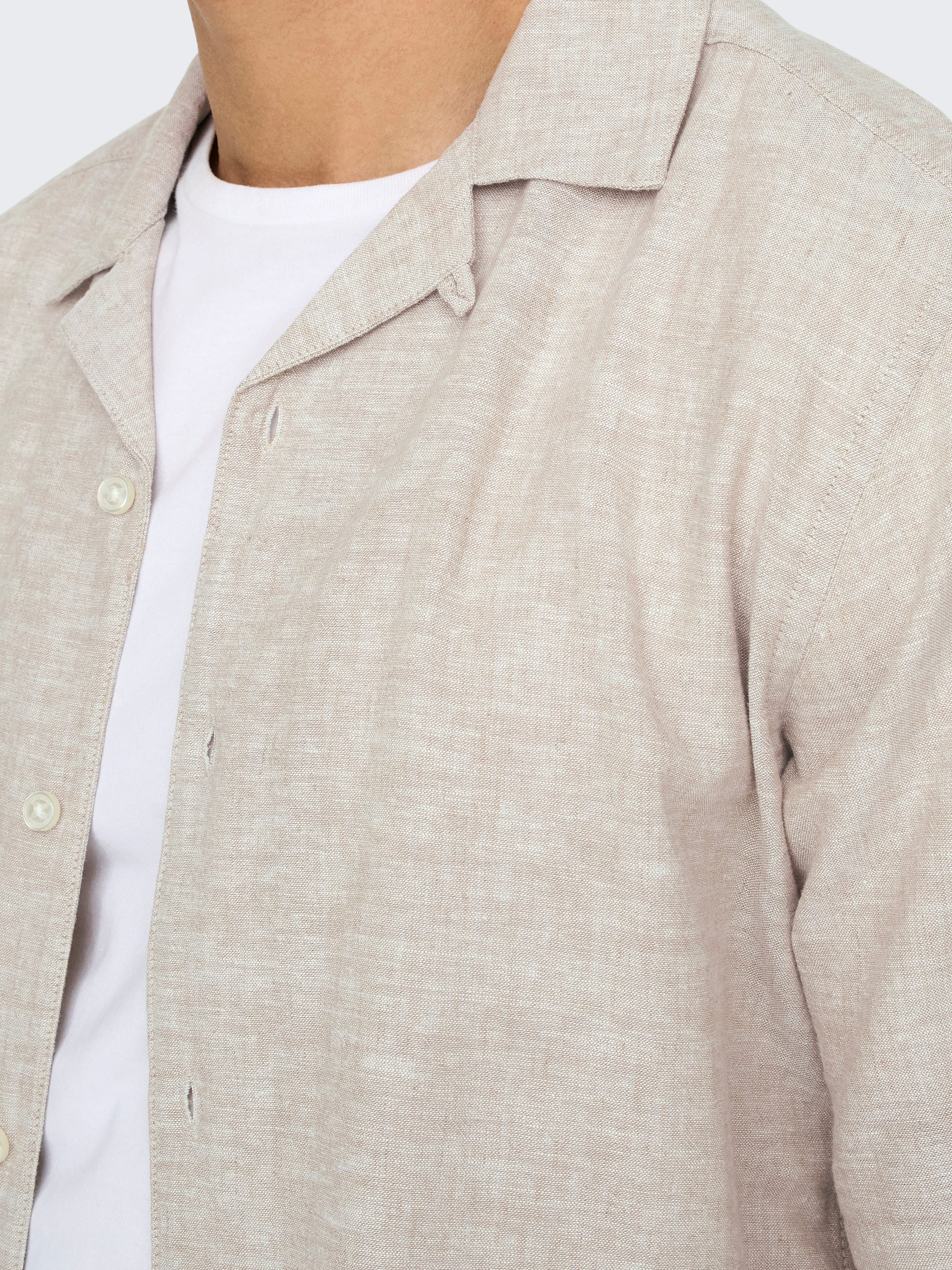 ONLY & SONS Overhemd met korte mouwen ONSCAIDEN SS SOLID RESORT LINEN NOOS