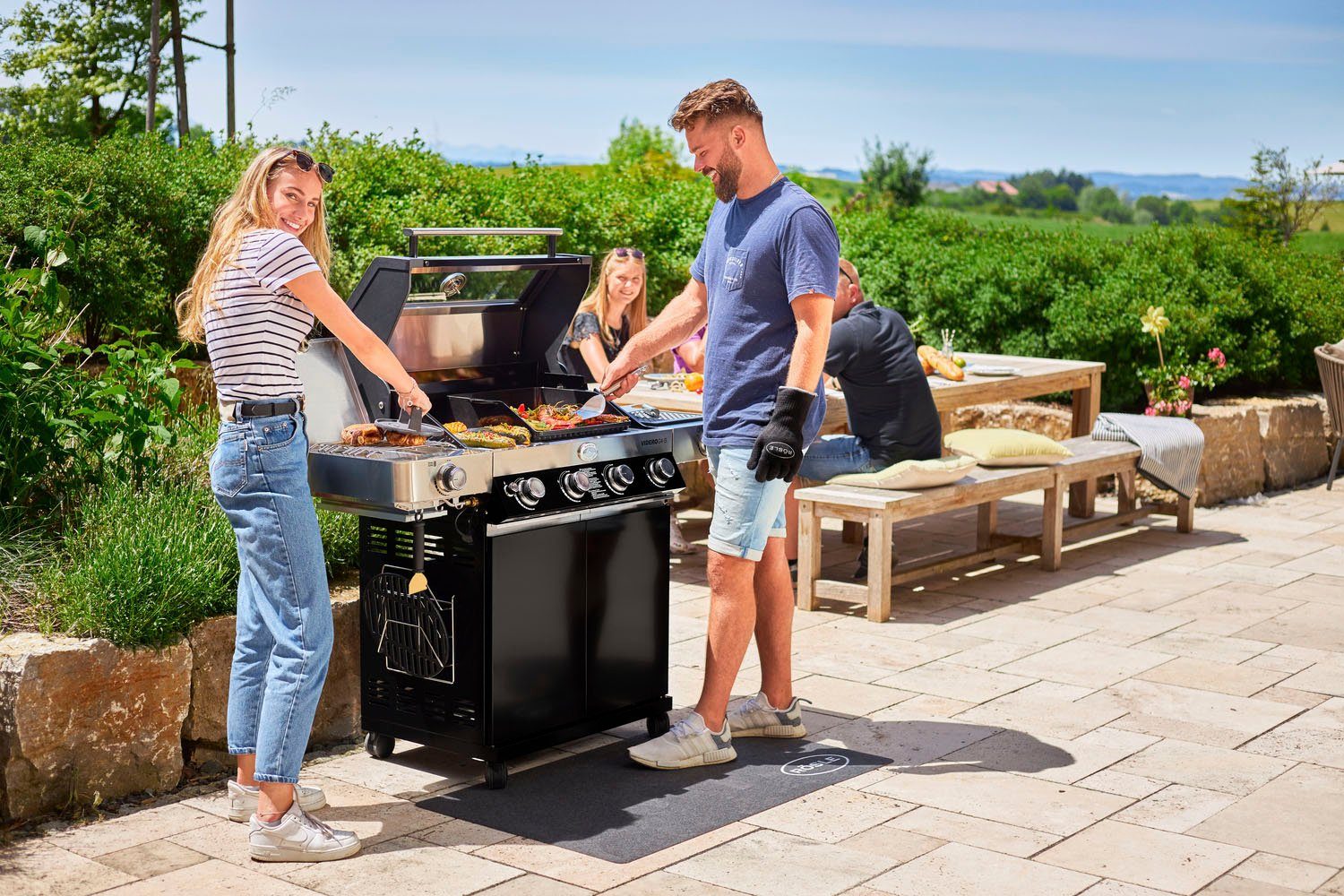 ROESLE Grillspatel Plancha, 25433 voor het draaien van grillgerechten en het reinigen van grillplaten