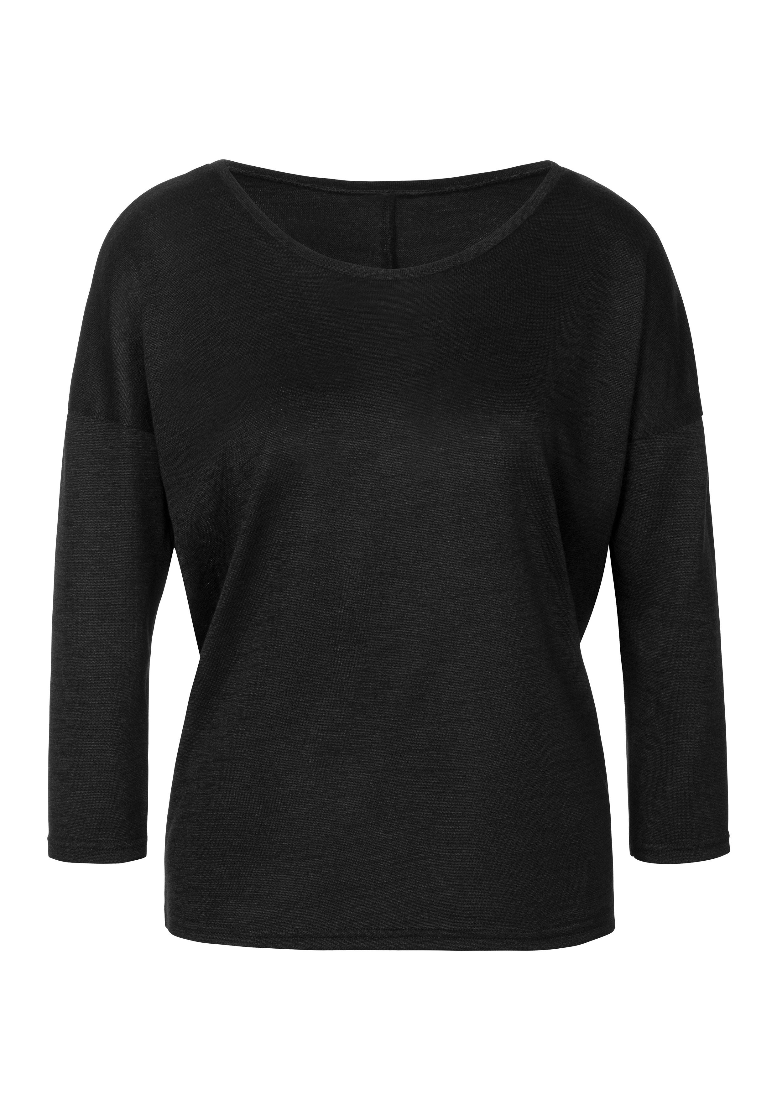 Lascana Shirt met 3/4-mouwen Van fijne brei van onderhoudsvriendelijke kwaliteit met viscose (Set van 2)