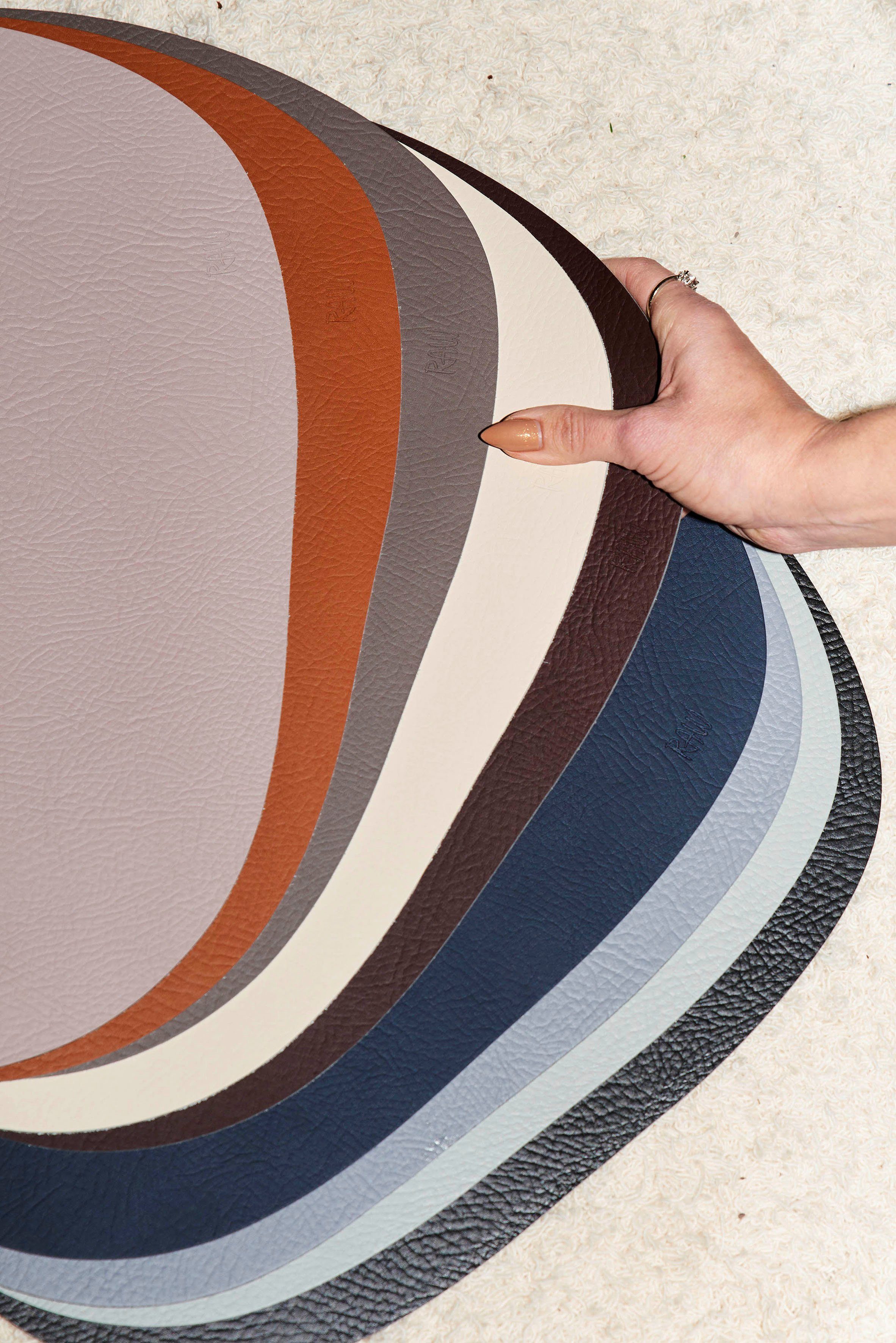aida RAW Set placemats Buffallo 95% gerecycled leer (set, 4 stuks)