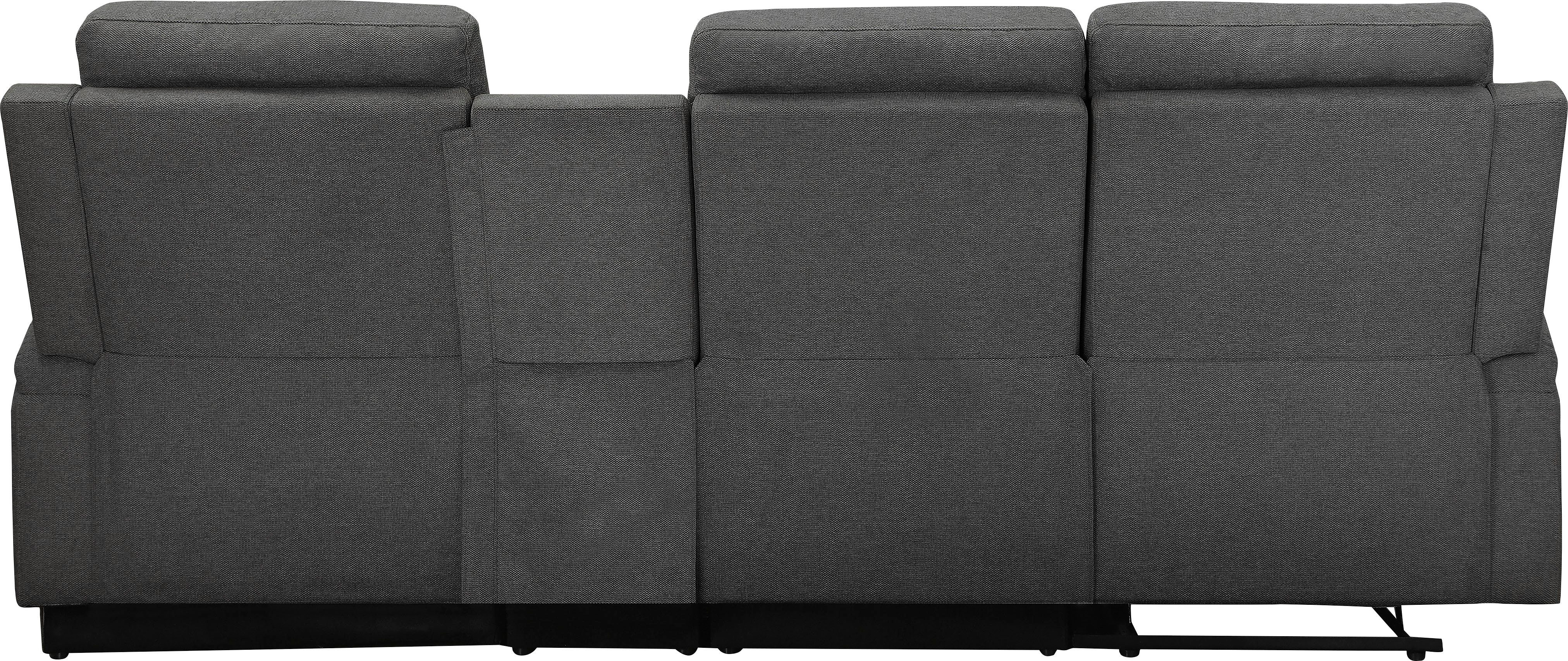 Home affaire Hoekbank Napori multimediabank, 3 bioscoopstoelen XXL, L-model, Bioscoopbank met relaxfunctie, bekerhouder, opbergvak en opbergbox