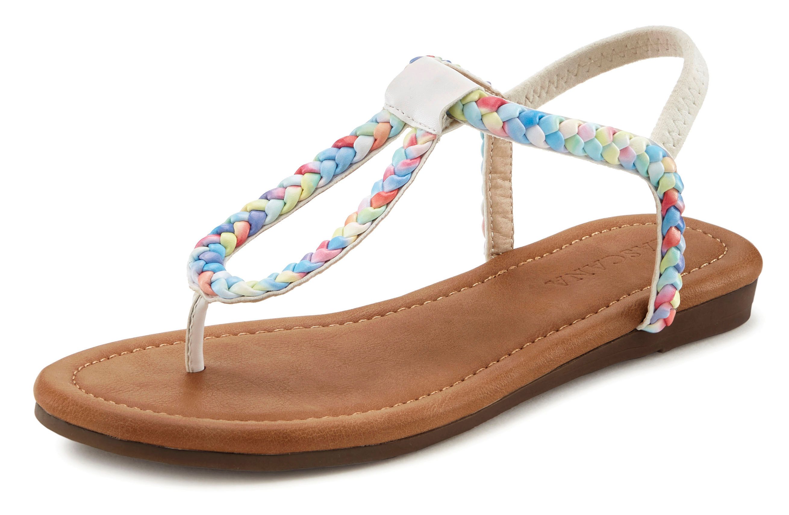 Lascana Teenslippers Sandaal in kleurrijke vlecht-look VEGAN
