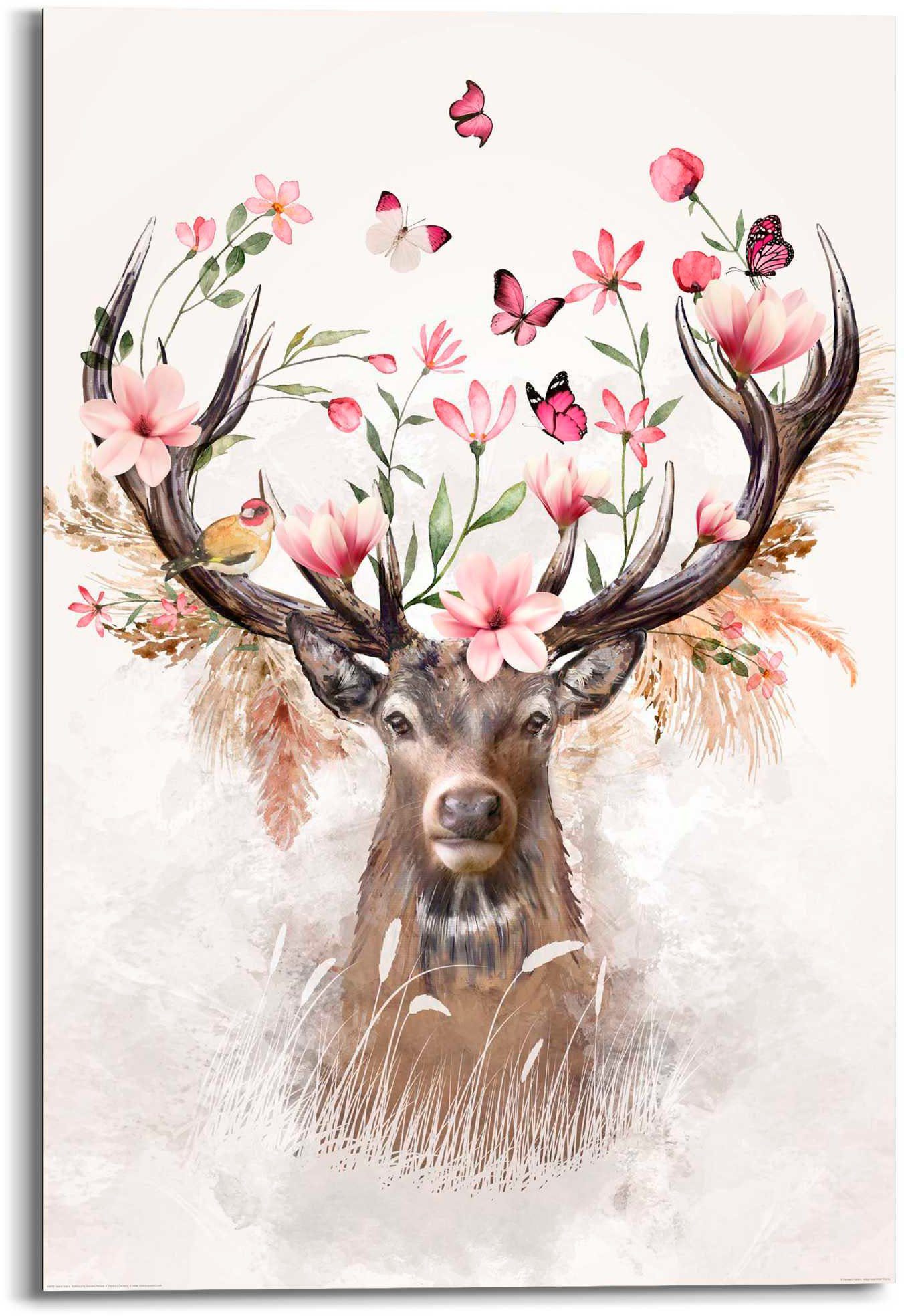 Reinders! Decoratief paneel Hert in bloemen