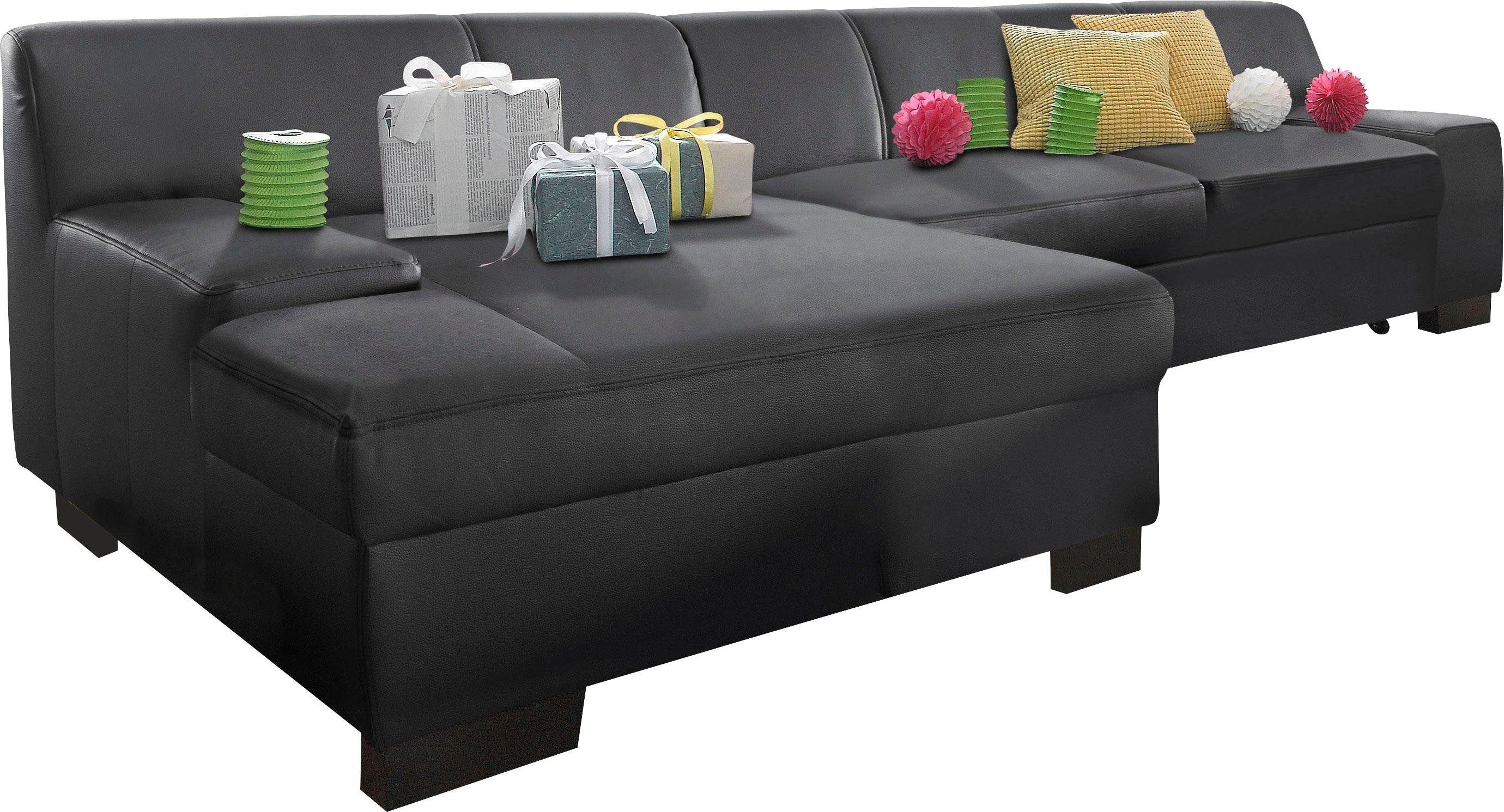 DOMO collection Hoekbank Norma, elegant en modern, met platte armleuningen, L-vorm