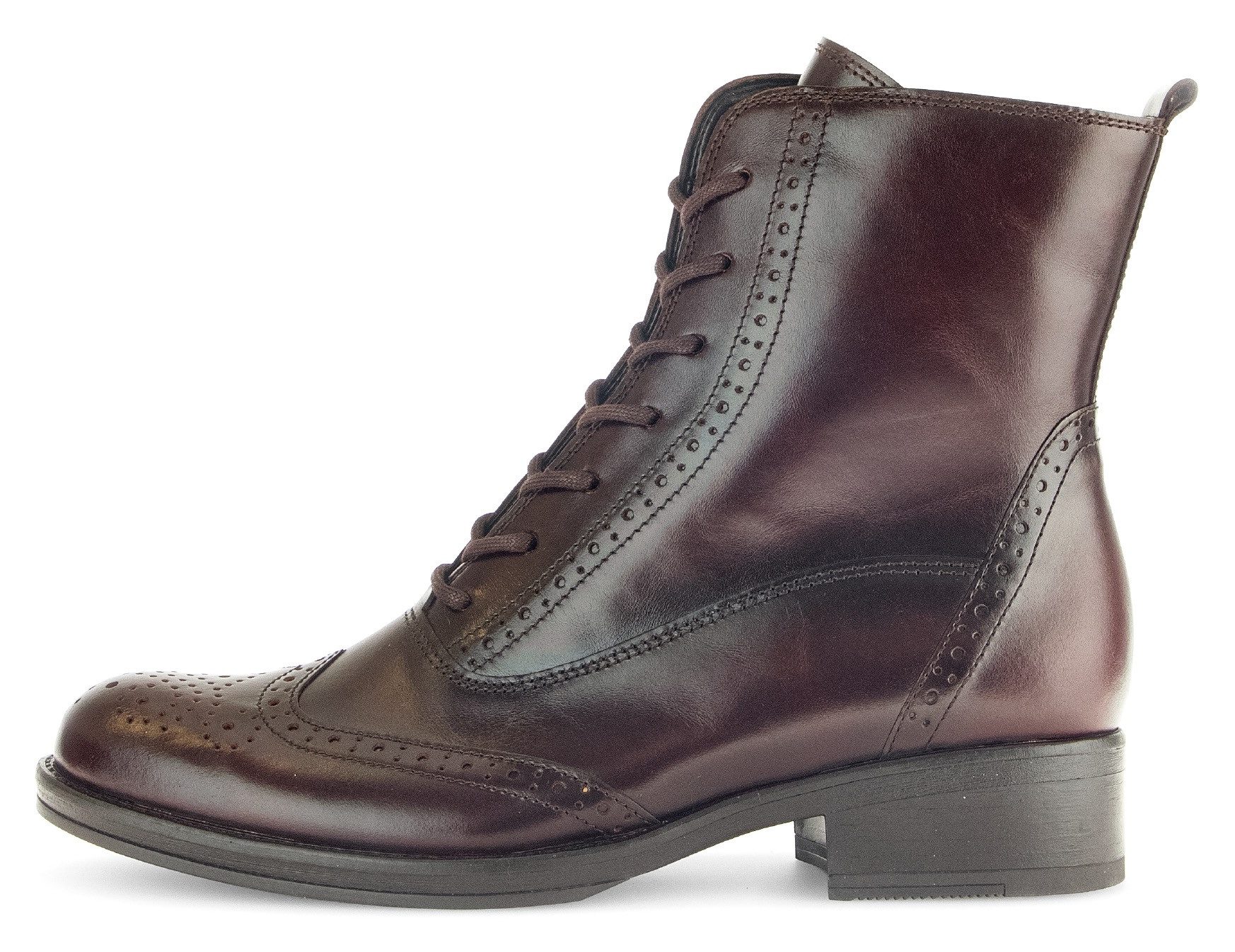 Gabor Veterlaarsjes blokhak, veterschoenen, business schoen met modieuze lyra-perforatie