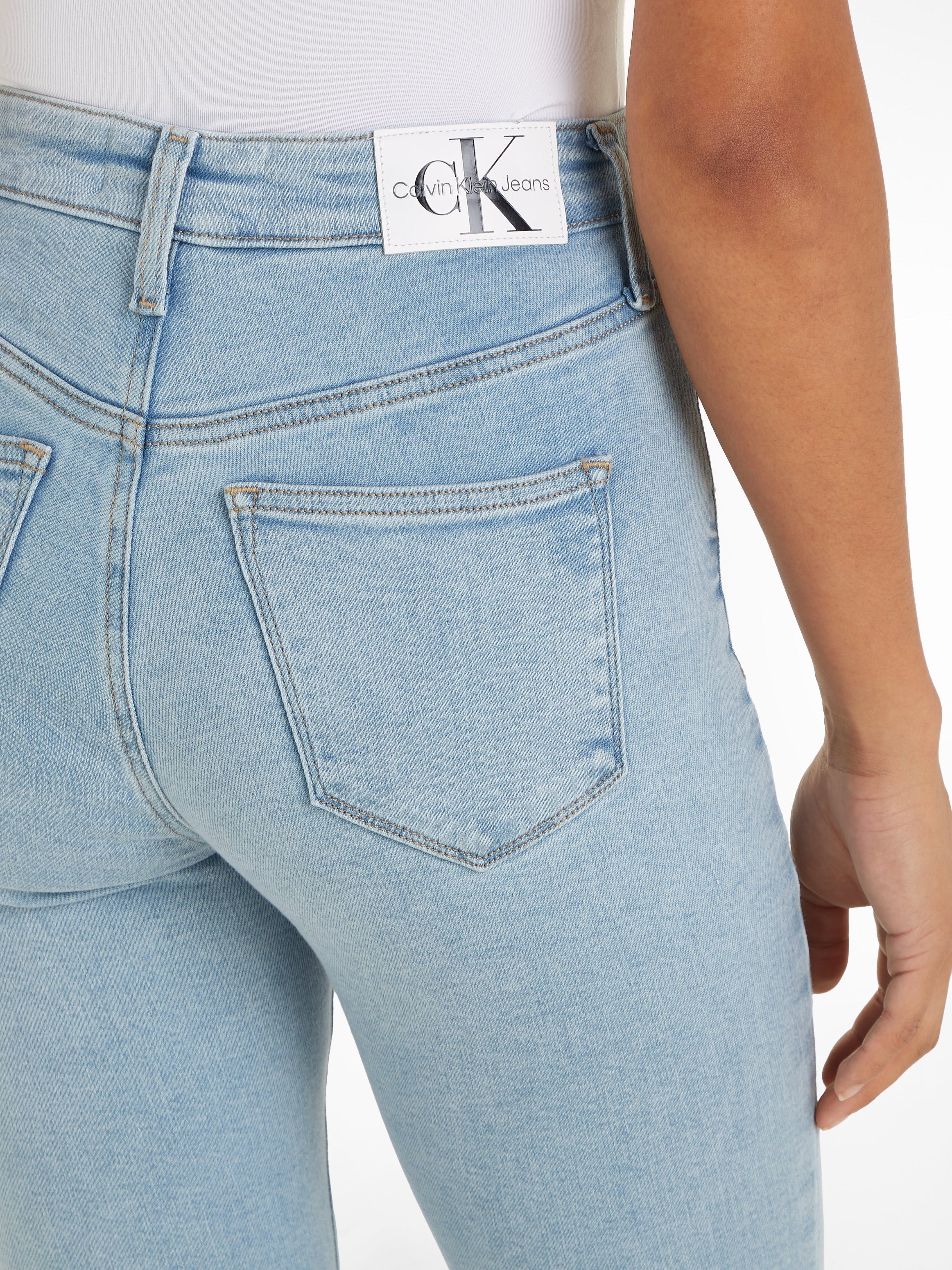 Calvin Klein Skinny fit jeans HIGH RISE SUPER SKINNY ANKLE in een klassiek 5-pocketsmodel