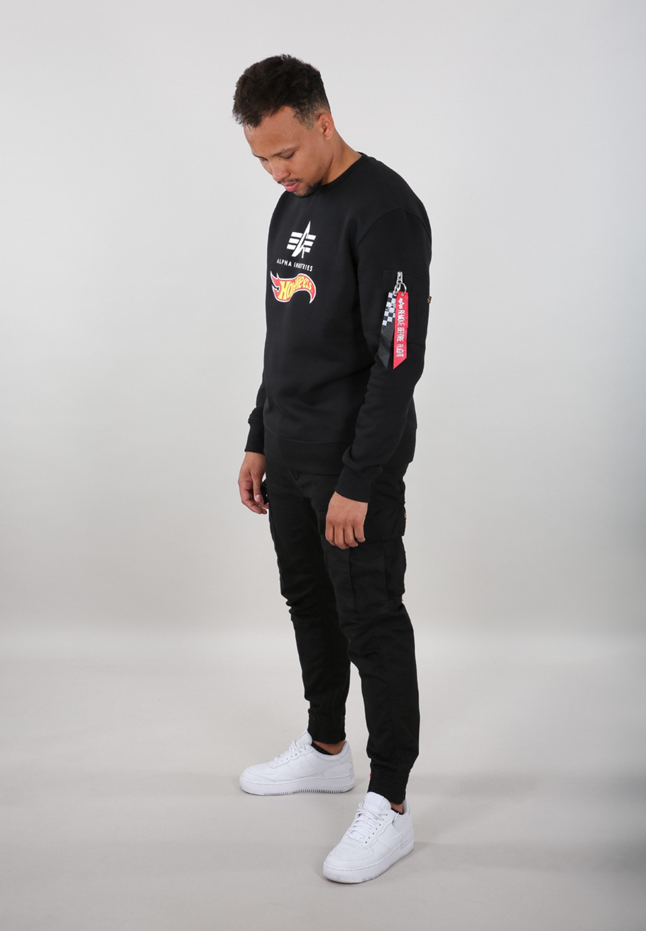 Alpha Industries Sweater Men Sweatshirts Hot Wheels Flag Sweater