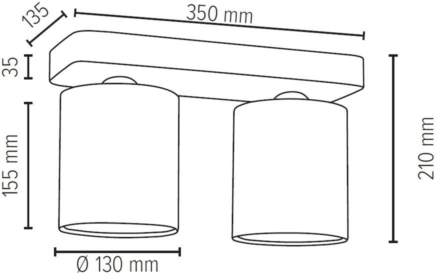 SPOT Light Plafondlamp Gentle Lampenkap van waardevolle stof, echt beton - met de hand gemaakt (1 stuk)