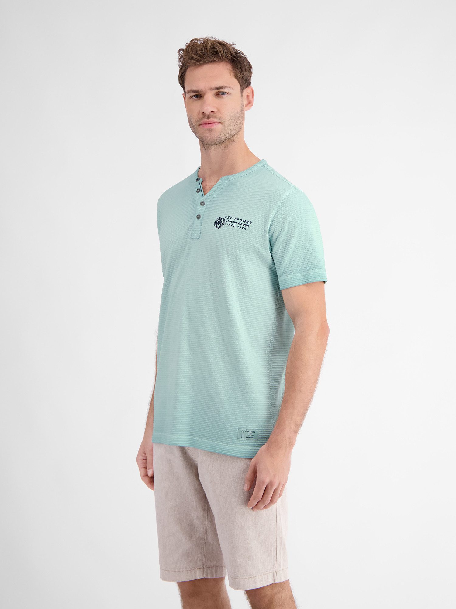 Lerros Henleyshirt LERROS serafino voor heren in sportieve look
