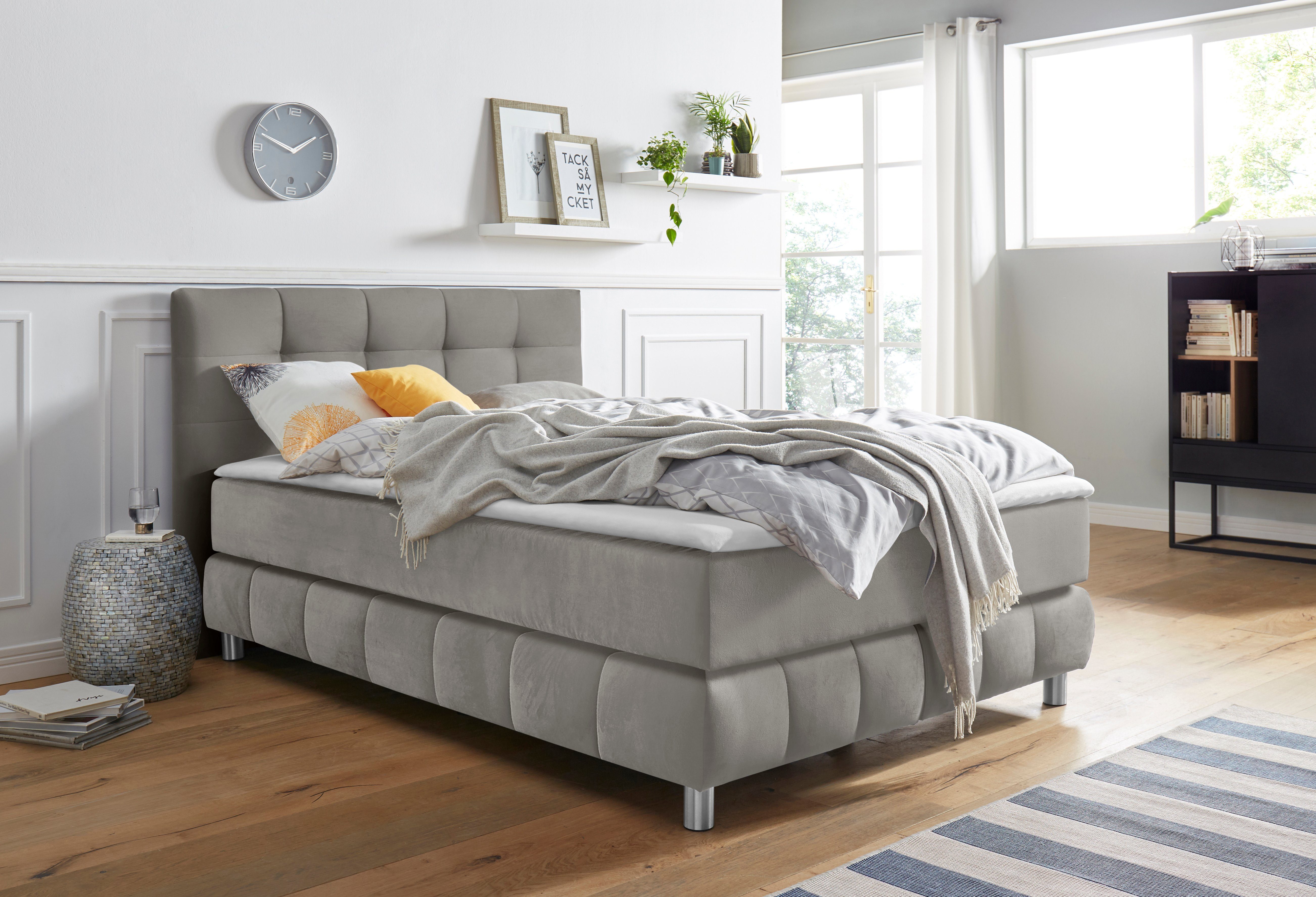 andas Boxspring Salo incl. topmatras, in fluwelige look of structuurstof, 6 breedten, 2 hardheden, tfk ook in hardheid 4. 3 matrassoorten