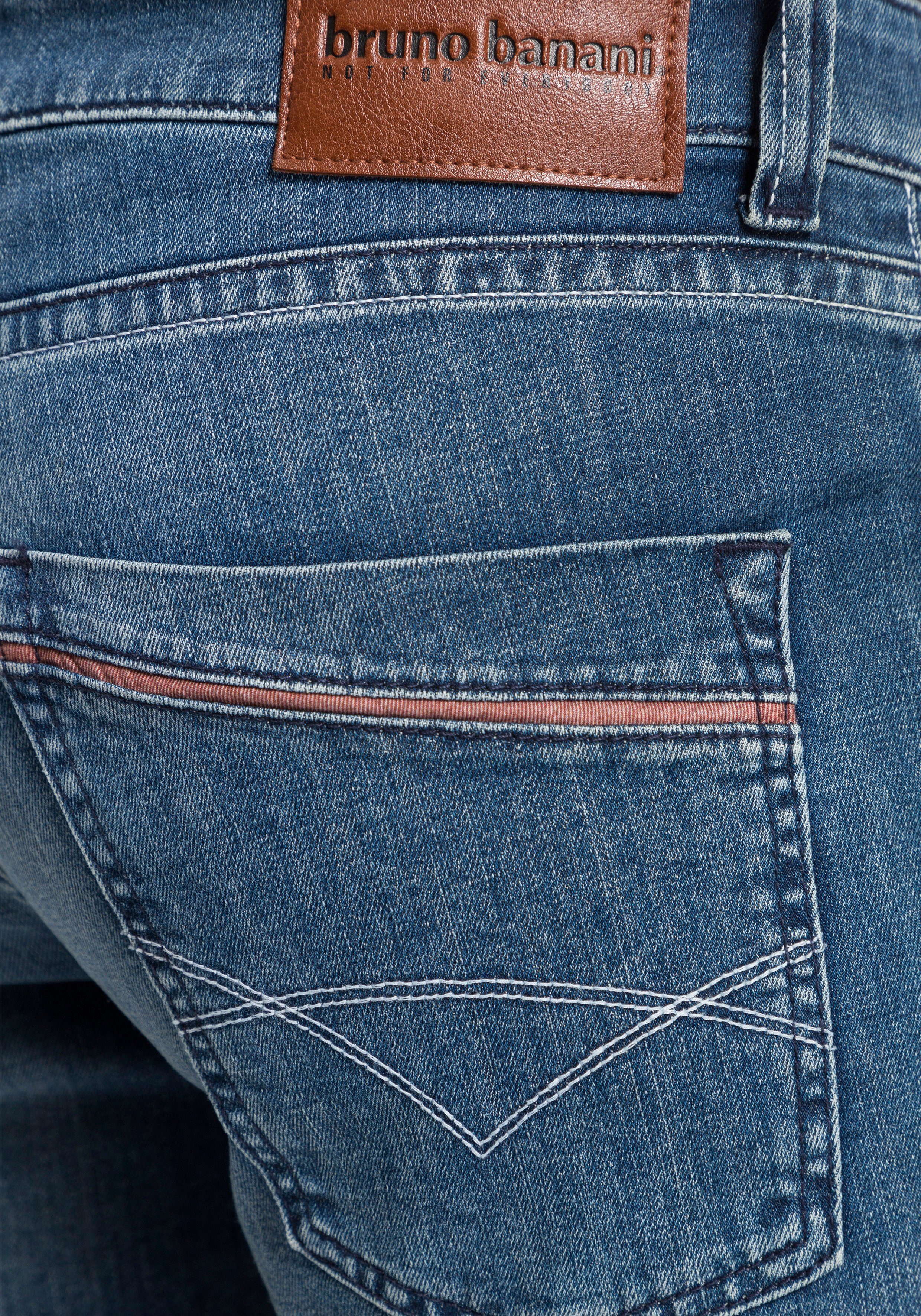 Bruno Banani Straight jeans Dylan rechte pasvorm, used-wassing, lage taille
