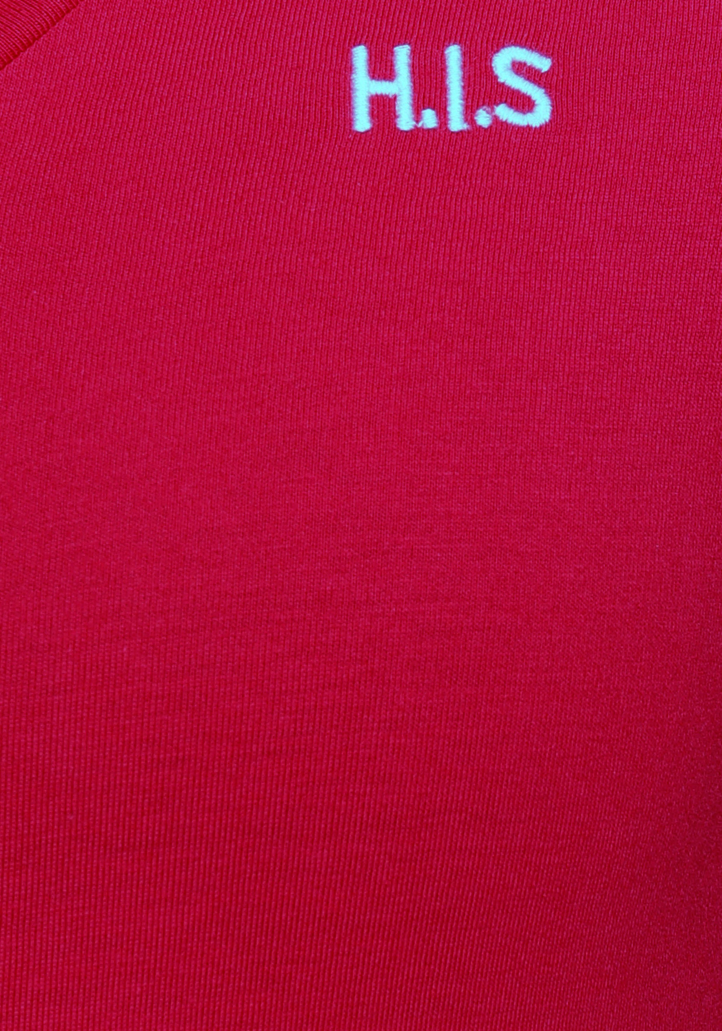 H.I.S T-shirt Essential basics heup-lange pasvorm, figuuraccentuerende snit, van 100% katoen (Set van 3)