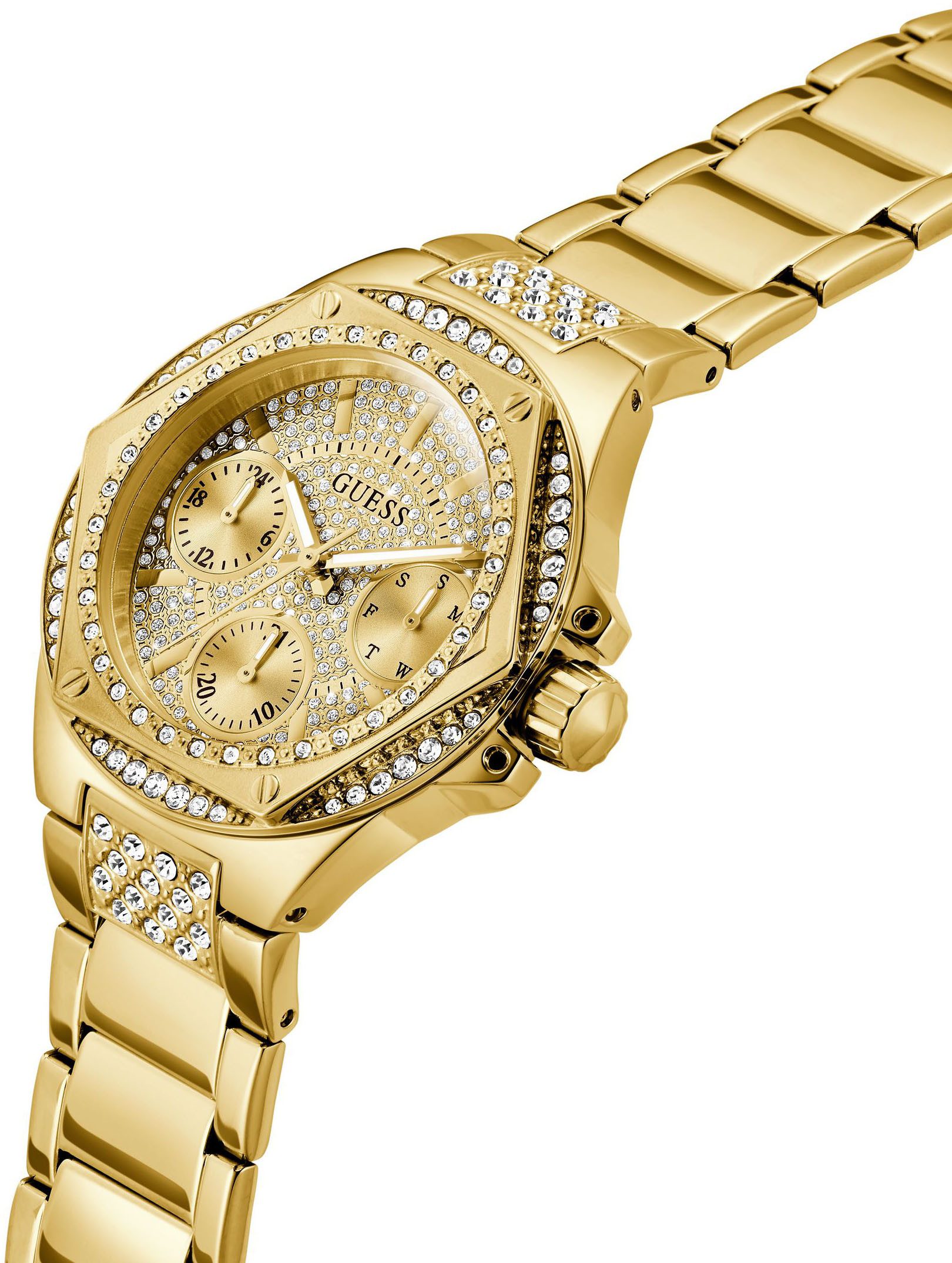Guess Multifunctioneel horloge Envy Quartz horloge, polshorloge, dameshorloge, datum, weekdag, roestvrijstalen band