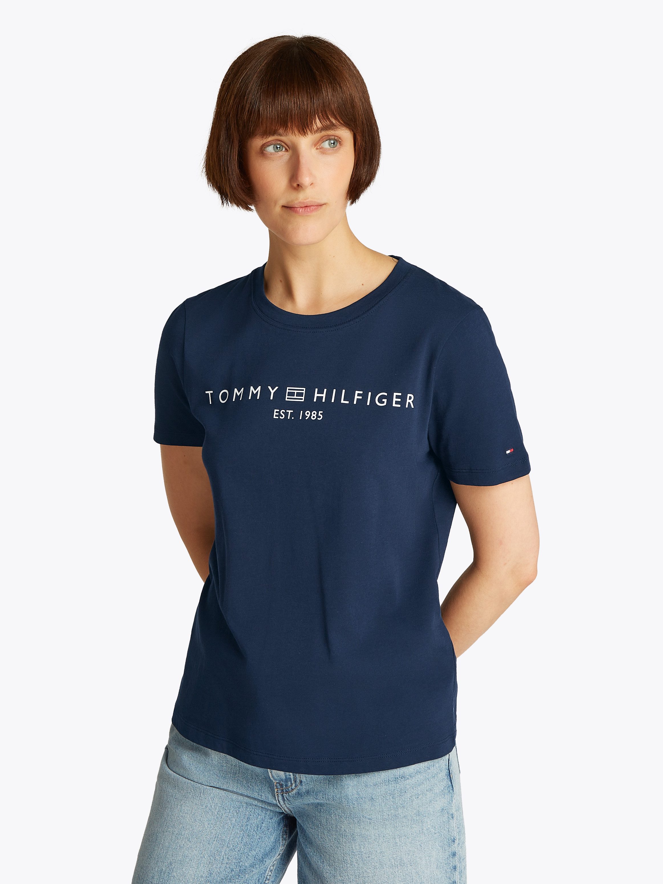Tommy Hilfiger T-shirt REG CORP LOGO C-NK SS met een logo-opschrift
