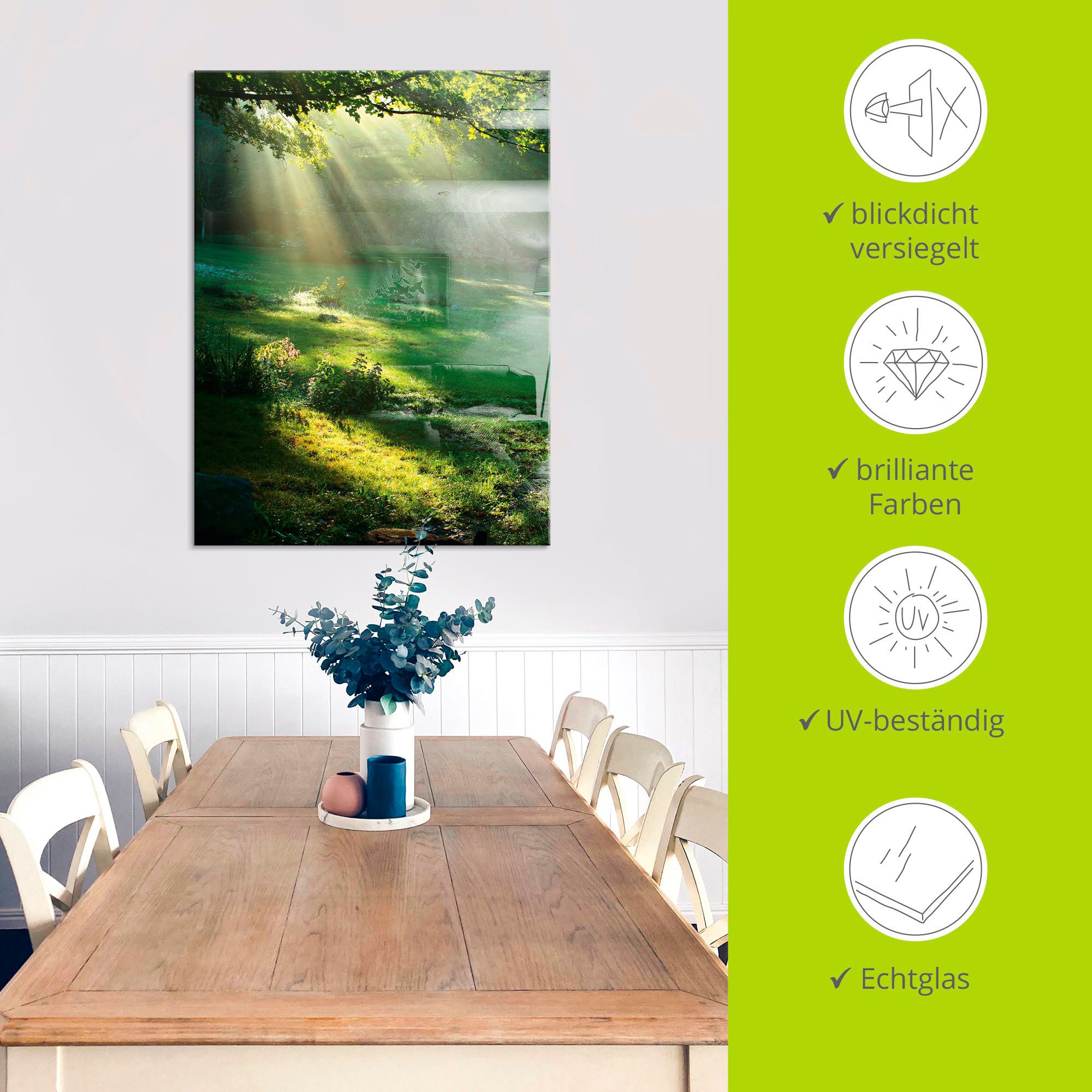 Artland Print op glas Lichtbundel in verschillende maten