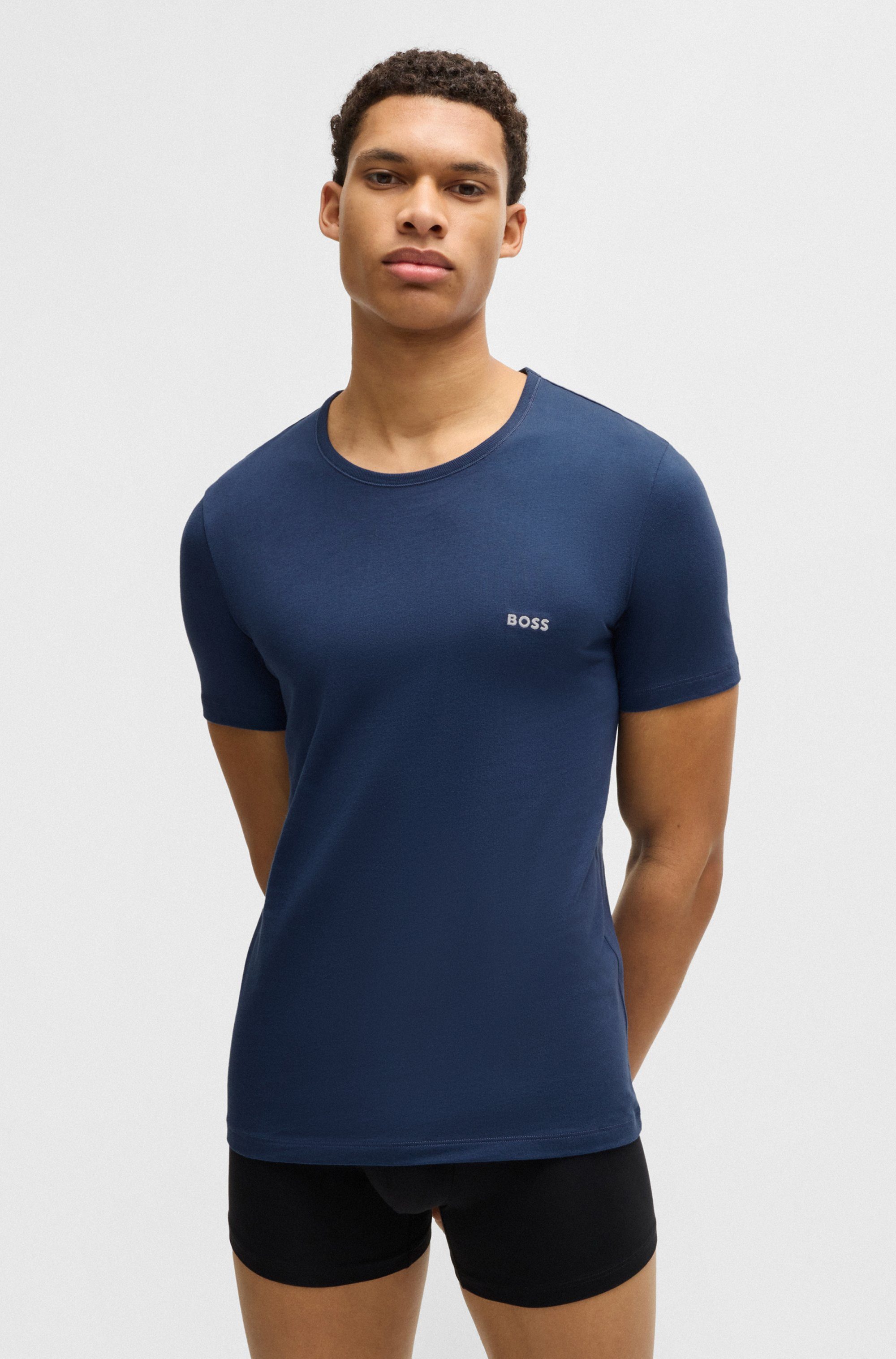 BOSS T-shirt TShirtRN 3P Classic met boss borduurwerk (set, 3-delig)