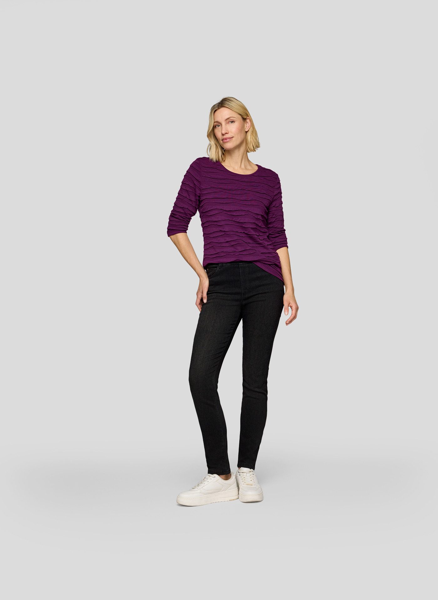 Rabe Gebreide trui in streepjes-rib-look