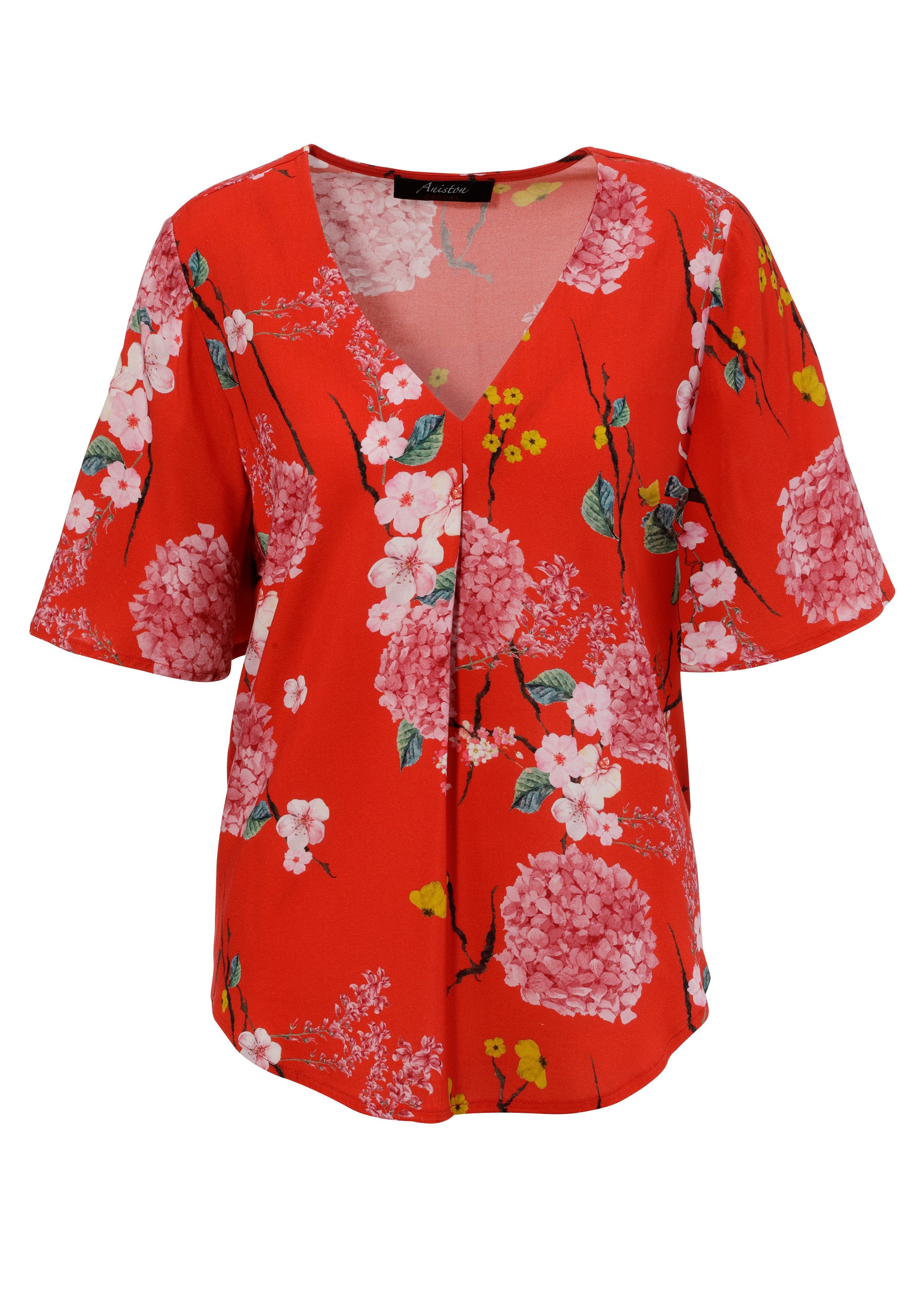 Aniston CASUAL Blouse zonder sluiting met harmonieuze bloemenprint