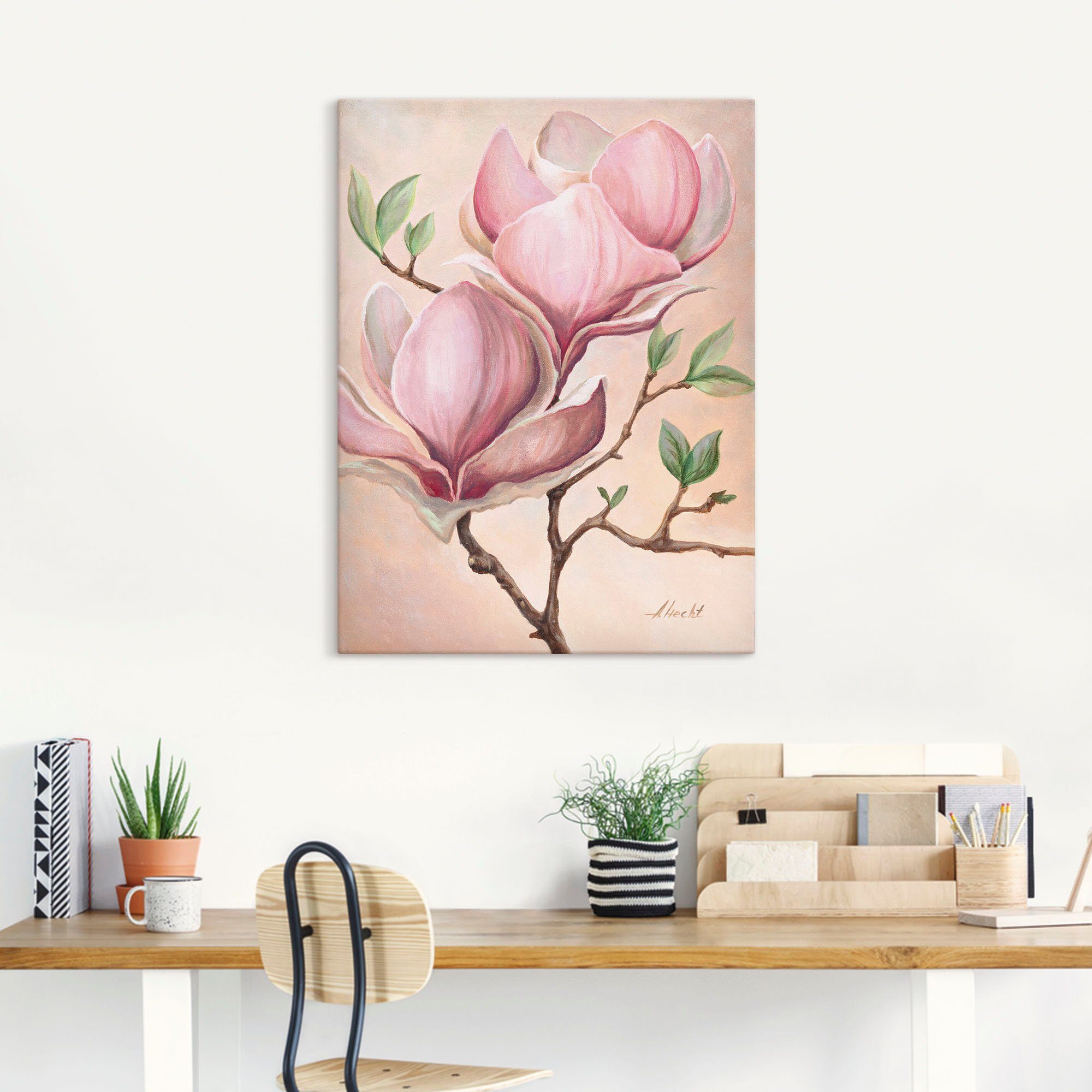 Artland Artprint Magnoliabloemen als artprint op linnen, poster in verschillende formaten maten