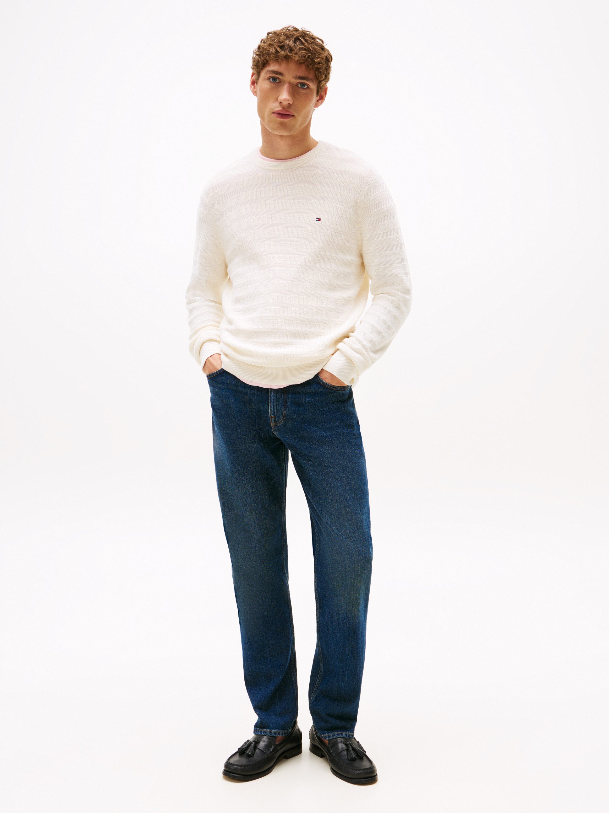 Tommy Hilfiger Trui met ronde hals STRIPE STRUCTURE