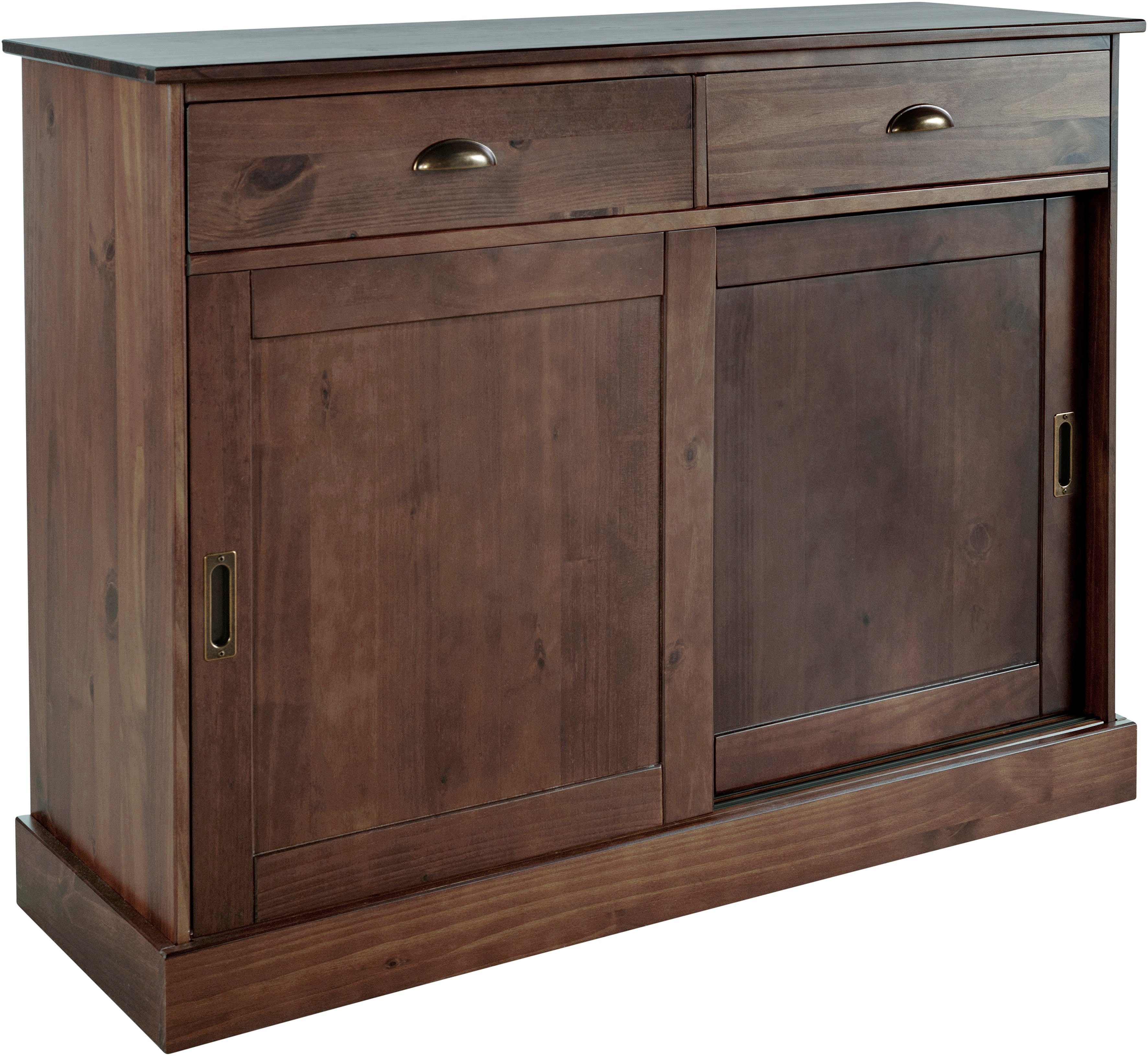 Home affaire Dressoir Schröder Commode, 2 schuifdeuren, 2 lades, van massief dennenhout