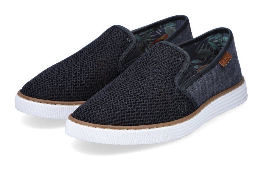 Rieker Slip-on sneakers Casual slipper, vrijetijdsschoen met gemusterd binnenfutter