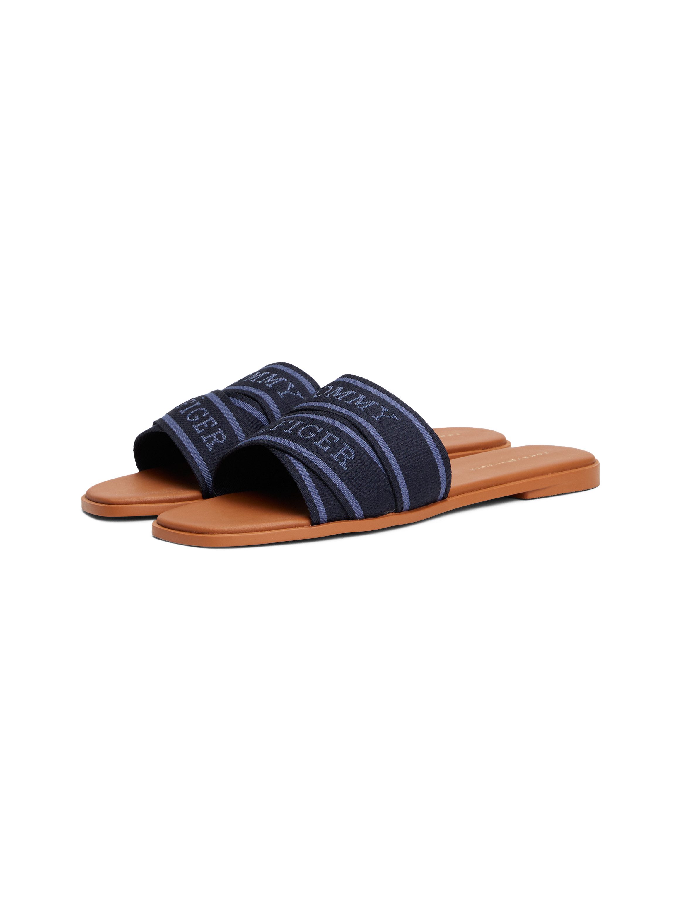 Tommy Hilfiger Slippers TOMMY HILFIGER WEBBING MULE , blockhak, zomerschoen, comfort schoen, flats met logo-opdruk