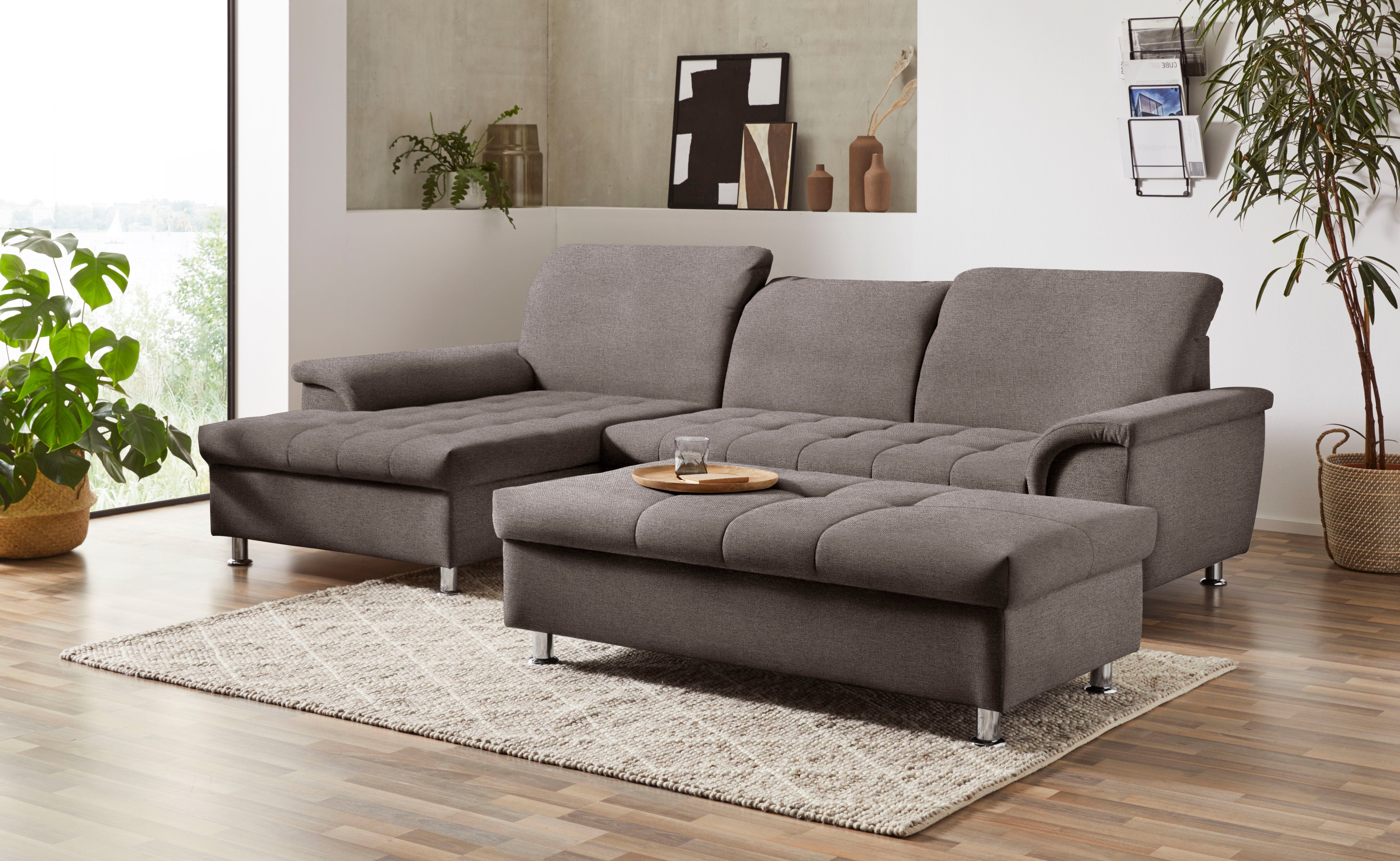 DOMO collection Hoekbank Franzi L-vorm naar keuze met verstelbare hoofdsteun (dan diepte: 170 cm)