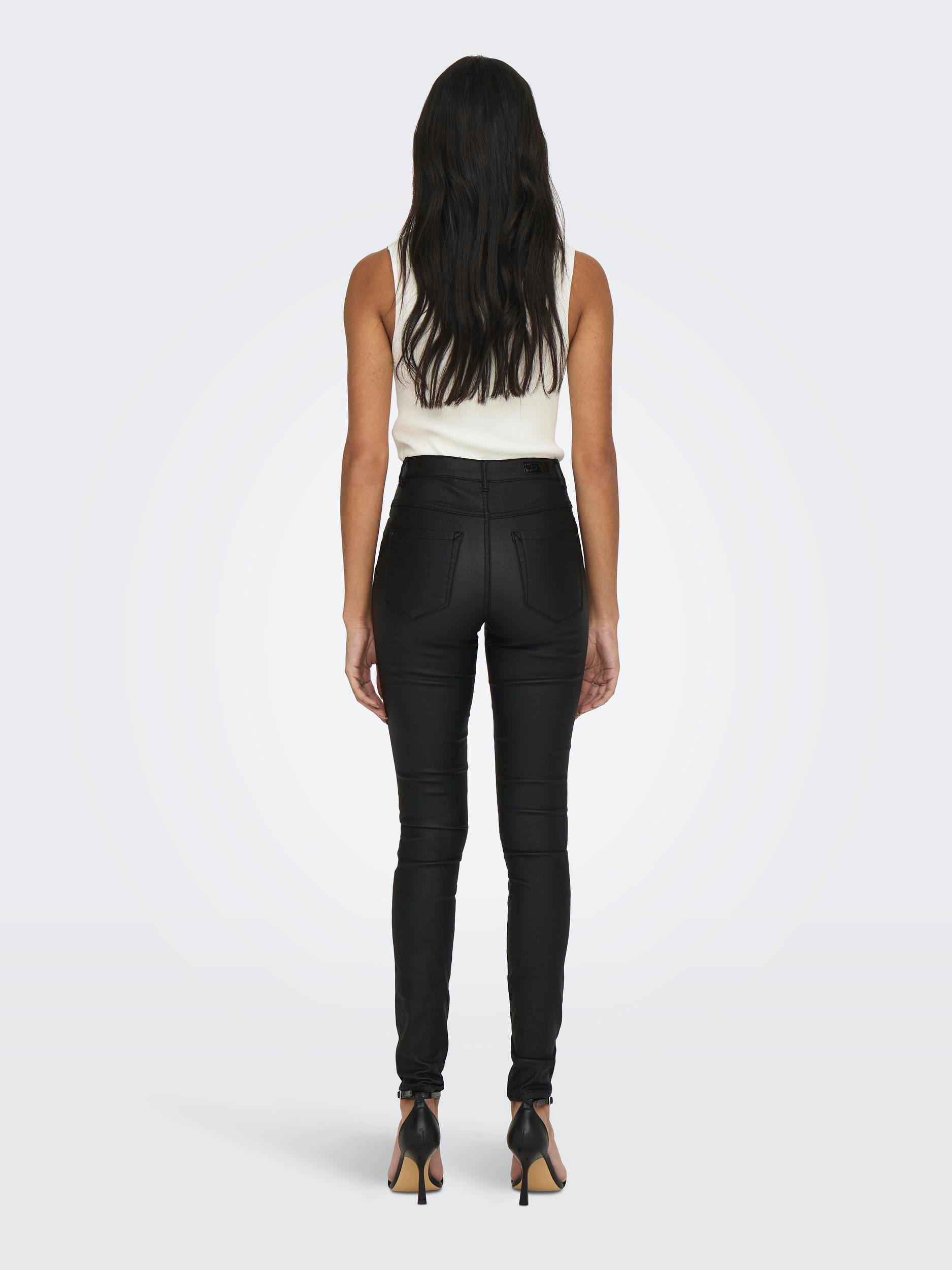 Only Imitatieleren broek ONLROYAL HW SK ROCK COATED