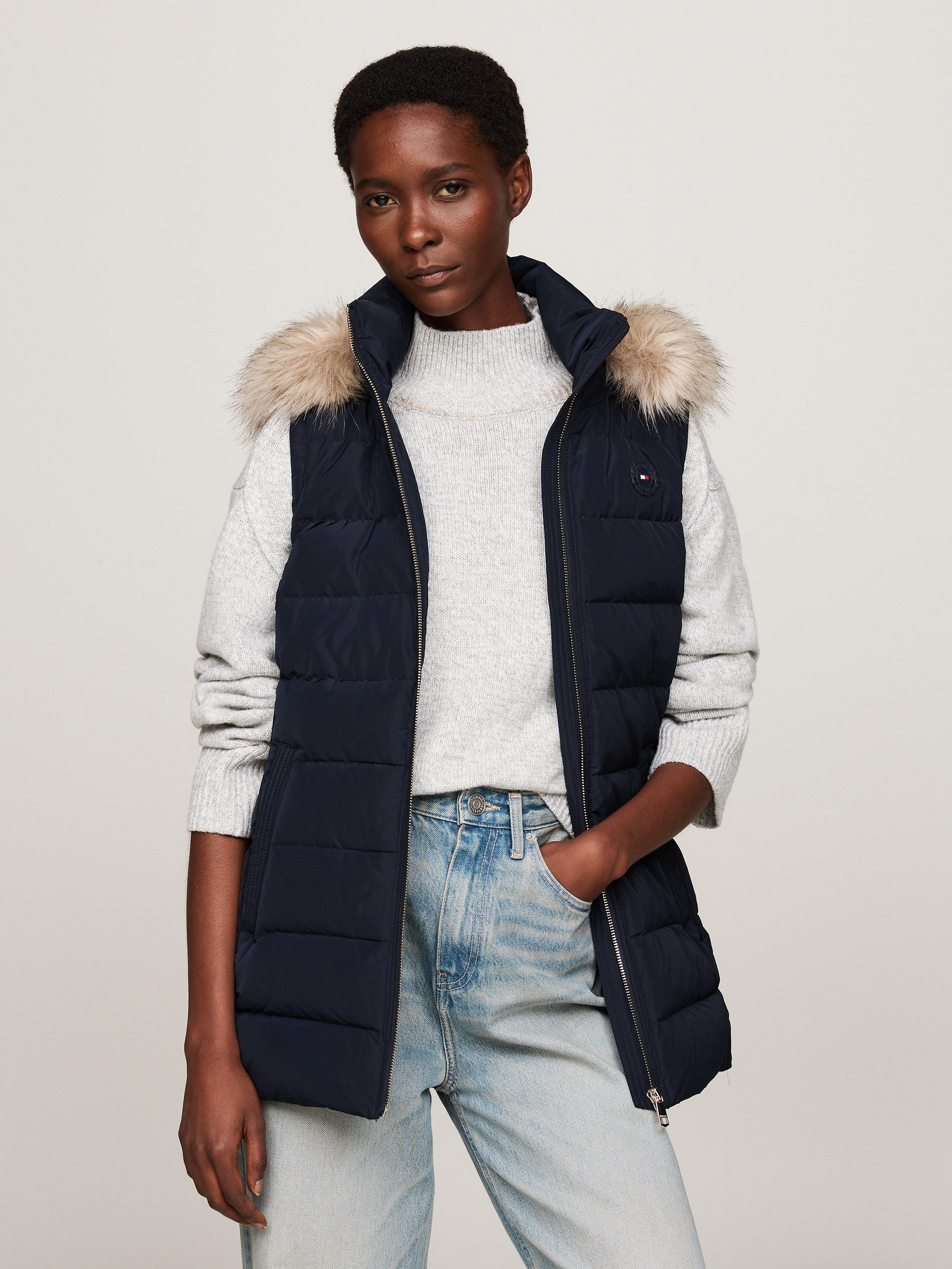 Tommy Hilfiger Bodywarmer HERITAGE DOWN TYRA VEST WITH FUR