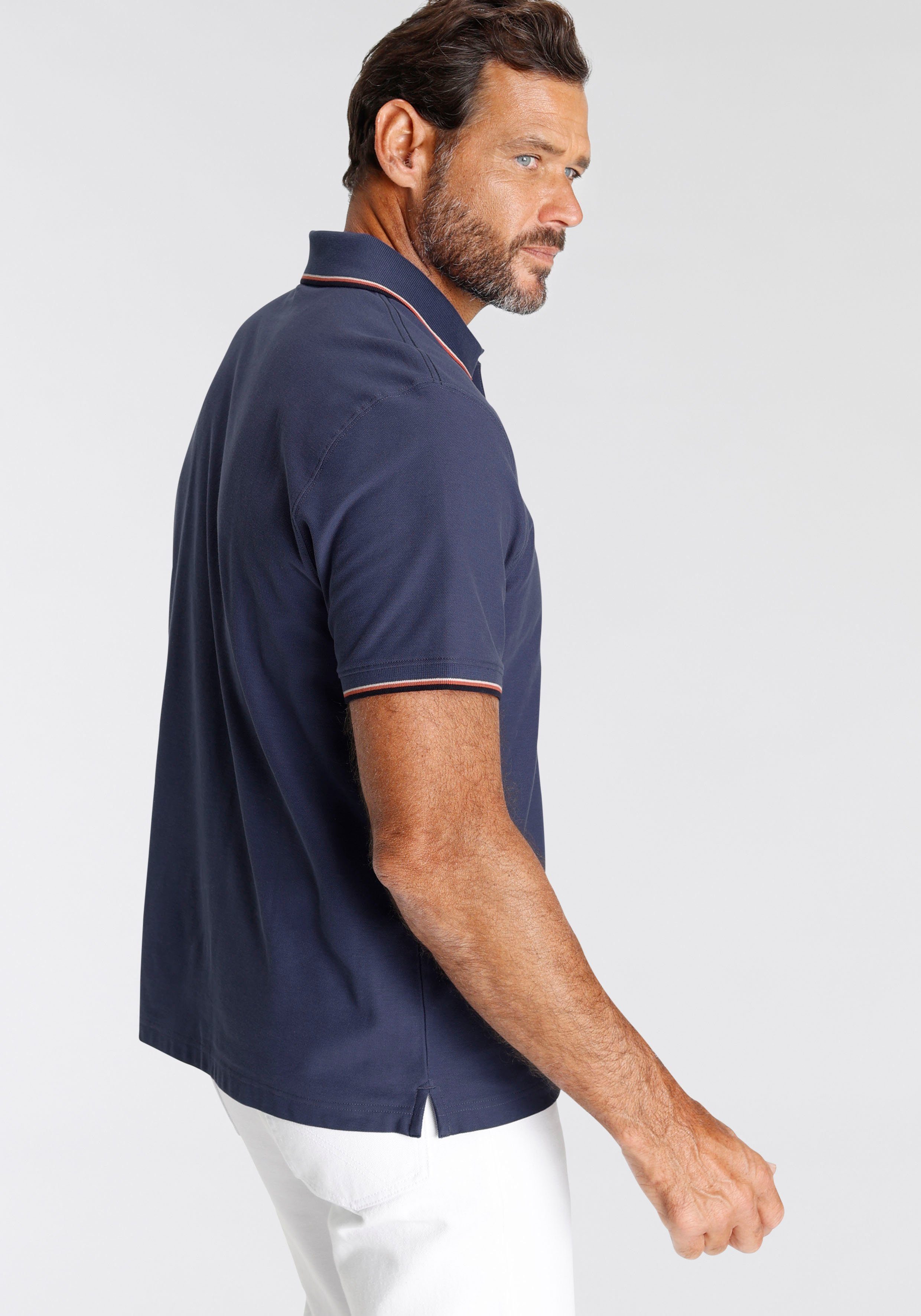 Man's World Poloshirt Korte mouwen, met coole print, polokraag, van piqué-stof