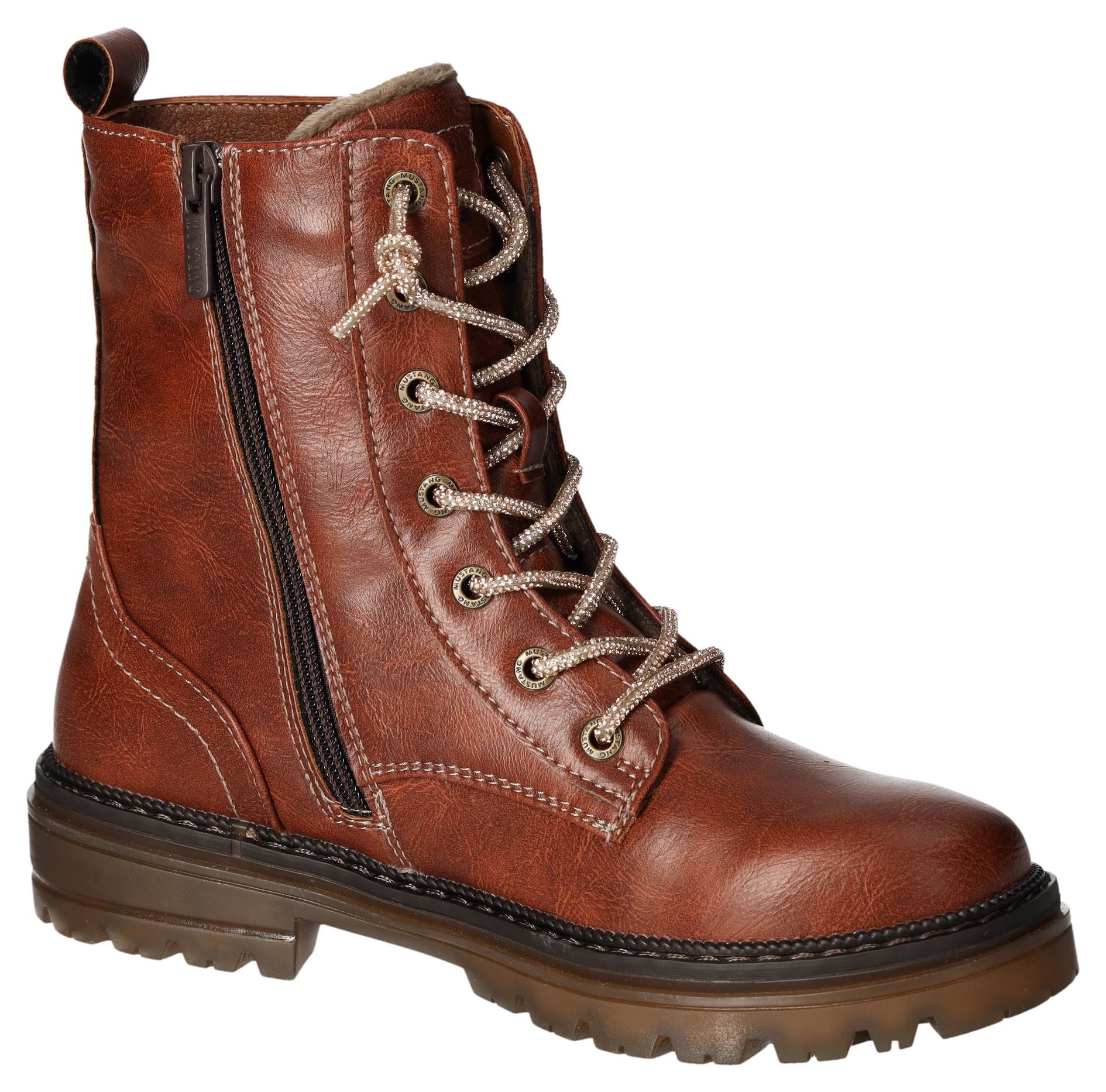 Mustang Shoes Veterschoenen enkellaars, hakken, met praktische ritssluiting