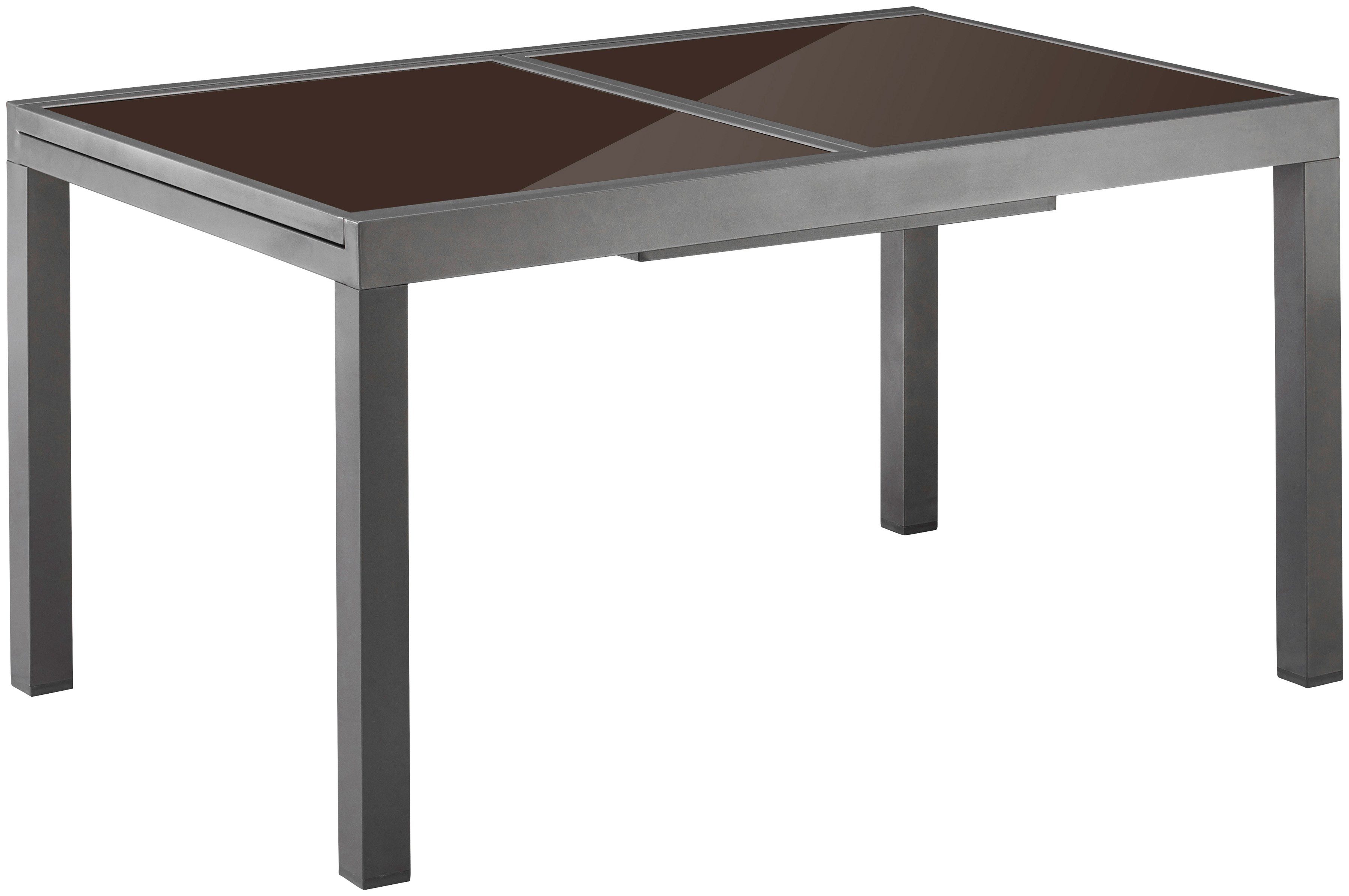 MERXX Tuintafel Amalfi al naargelang de variant tot 180-240 cm uittrekbaar tuintafels maat 90 cm x 75 cm x 140 cm grijs