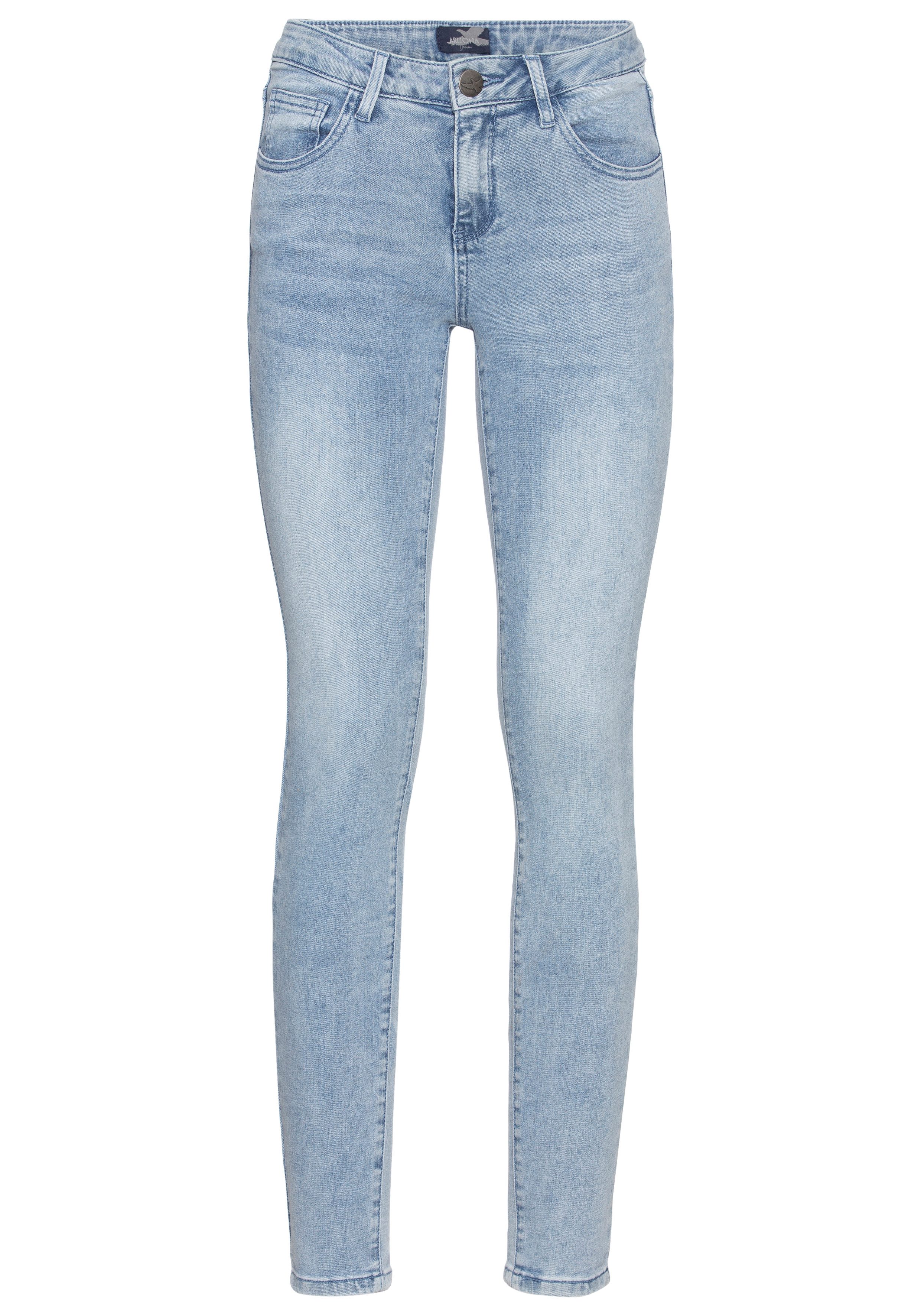 Arizona Skinny fit jeans Ultra Stretch extra-strakke been verloop normale taille met steekzakken