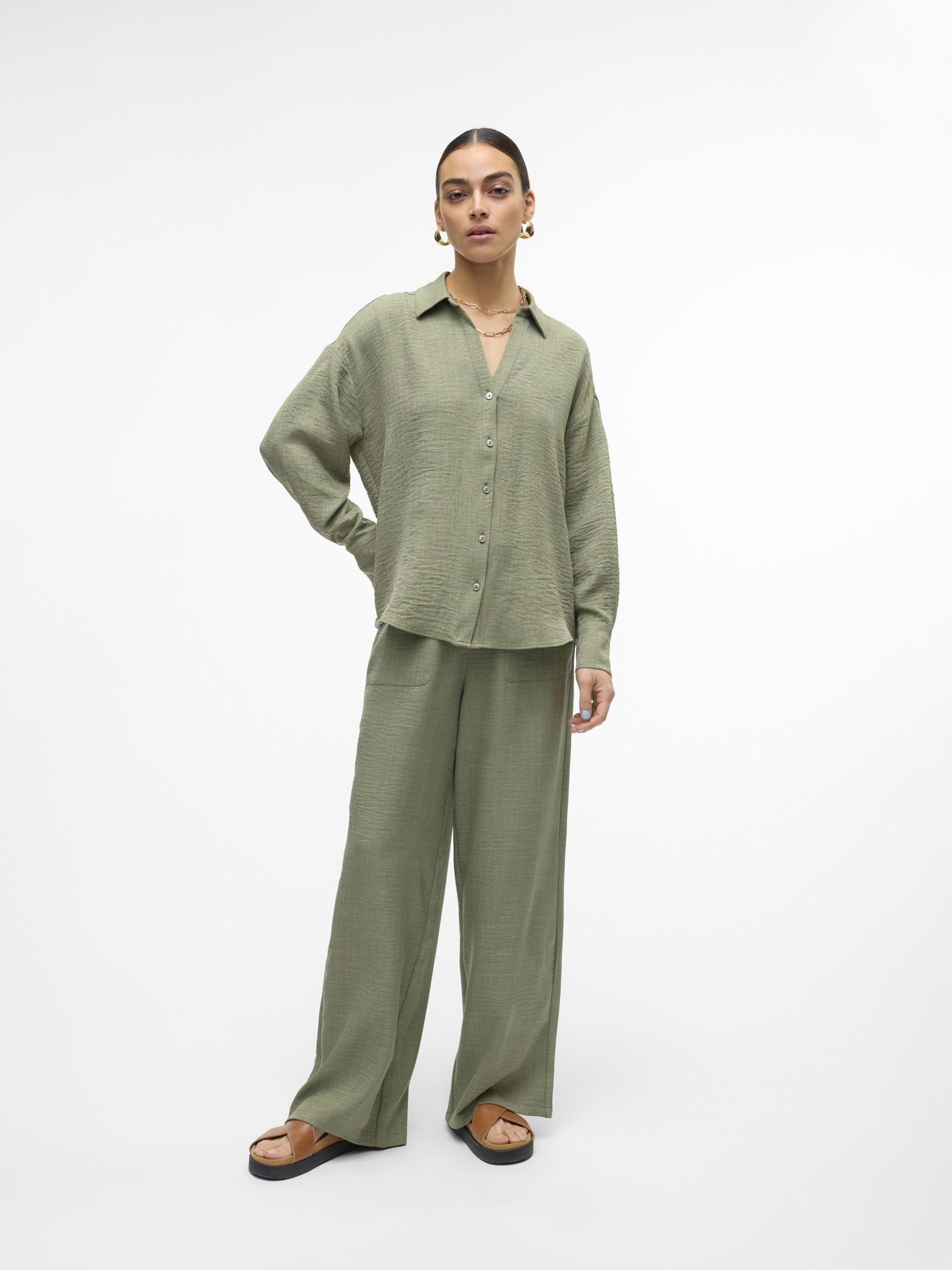 Vero Moda Comfortbroek VMMELANEY HW LOOSE PANT WVN GA NOOS