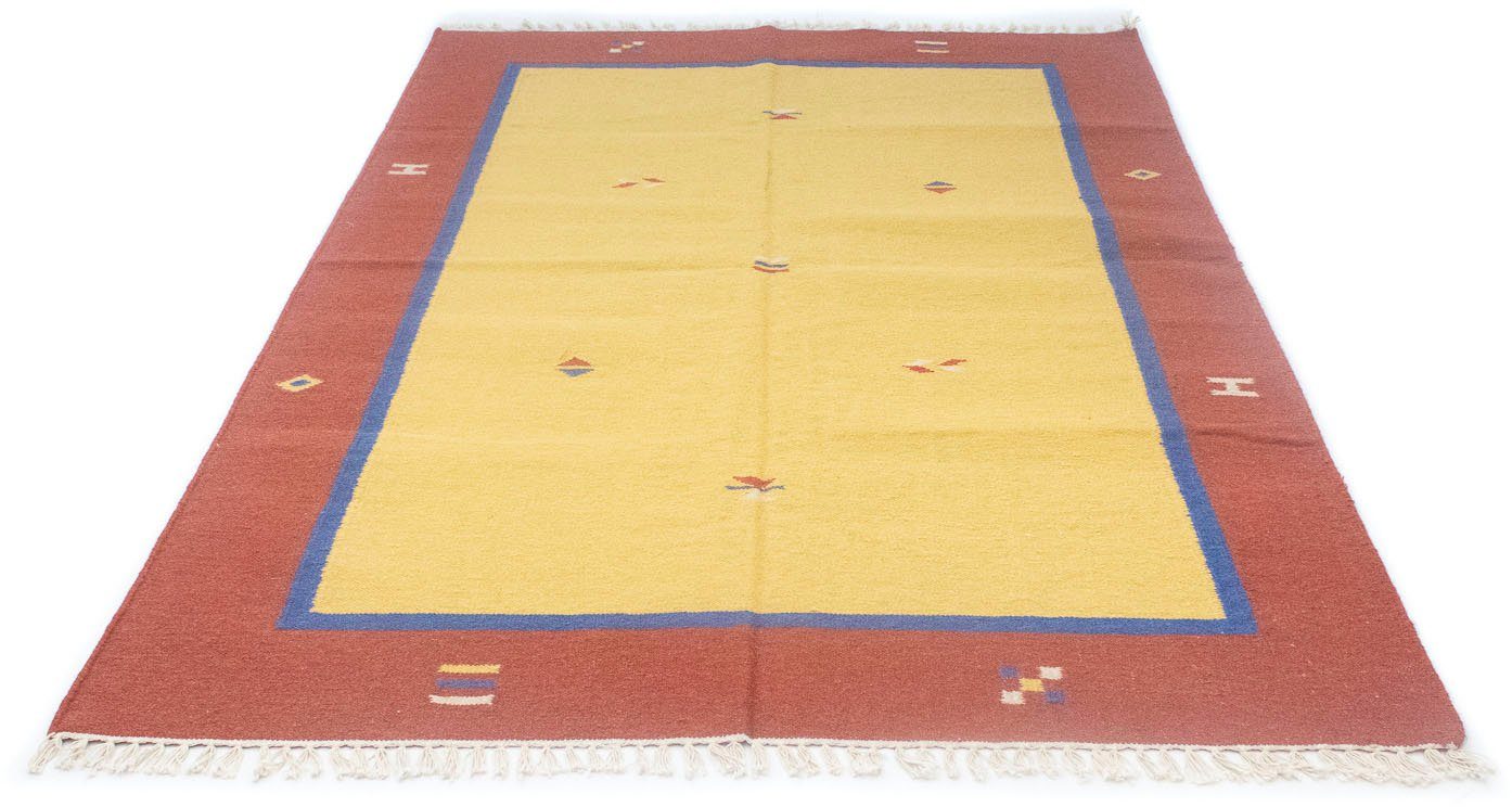 morgenland Wollen kleed Kelim vloerkleed met de hand geweven beige Laagpolig