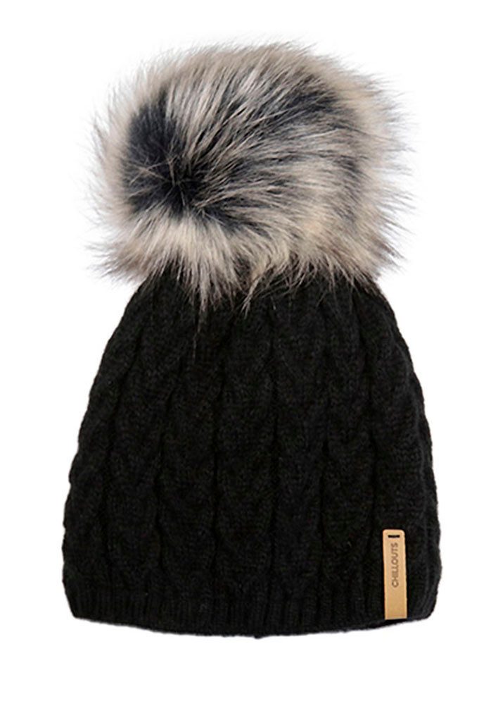chillouts Muts met pompon Tabea Hat met afneembare kunstbont pompon