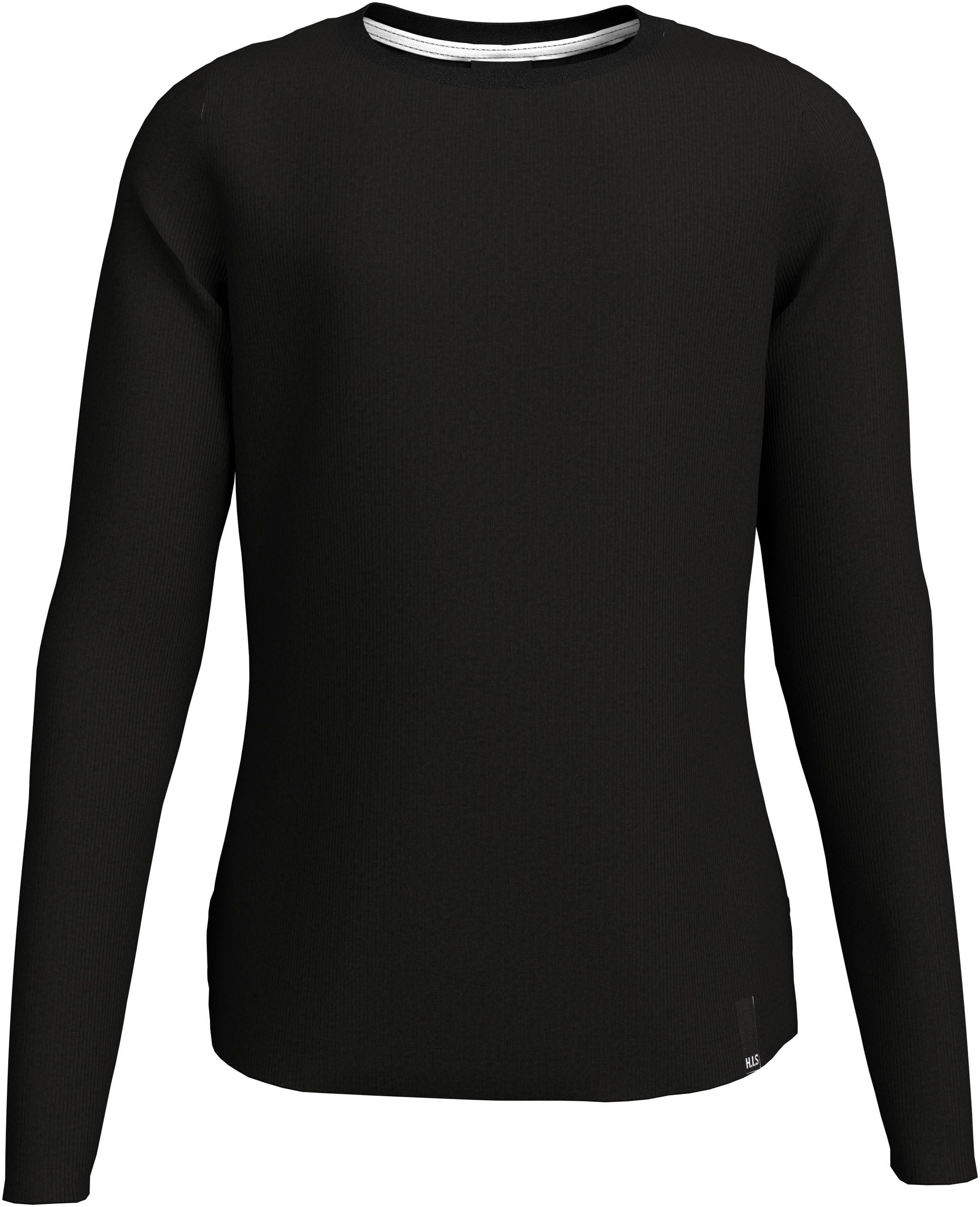 H.I.S Shirt met lange mouwen 2-pack shirts van ribstof (2-delig)