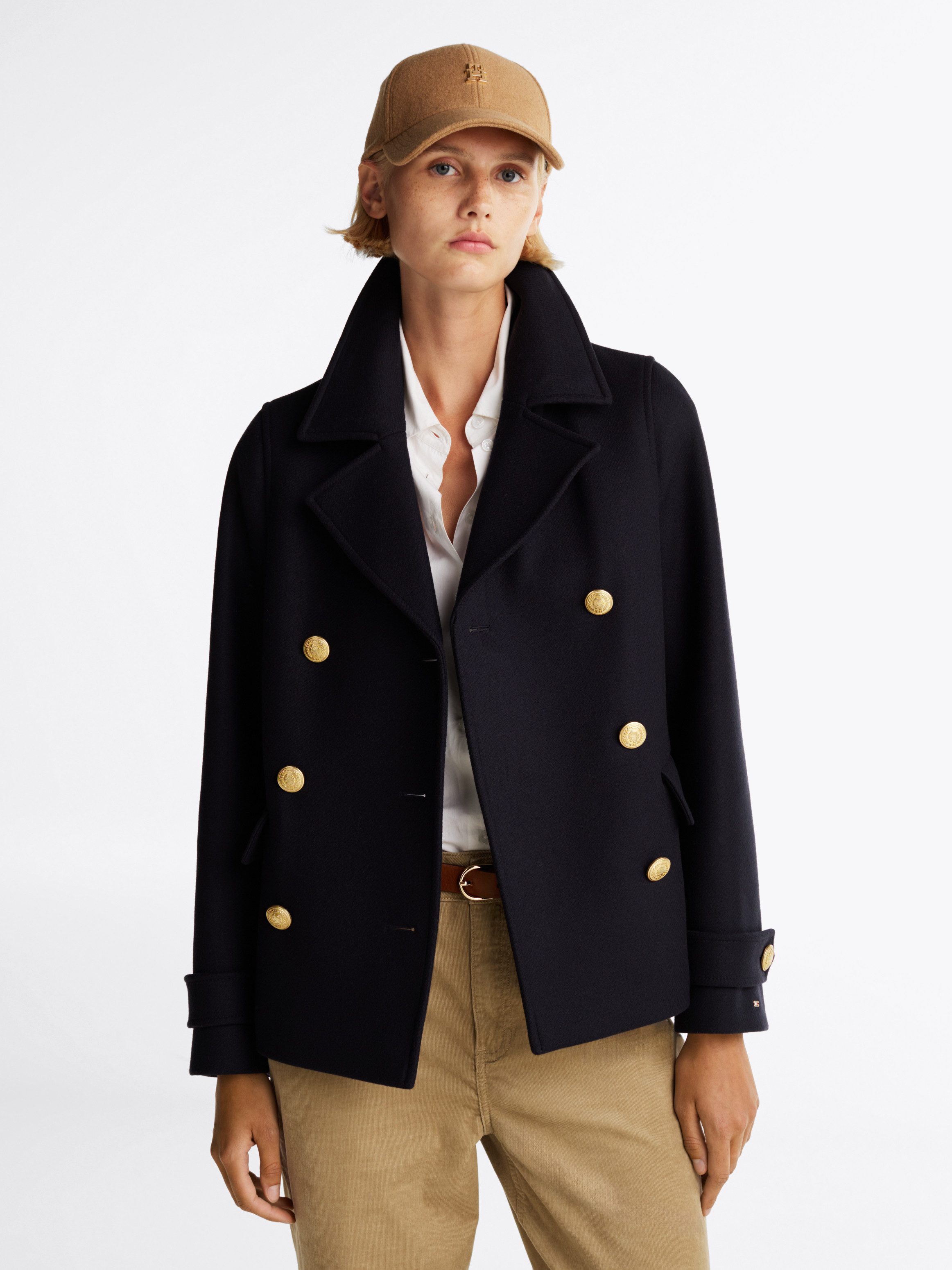 Tommy Hilfiger Korte jas WOOL BLEND DB PEACOAT