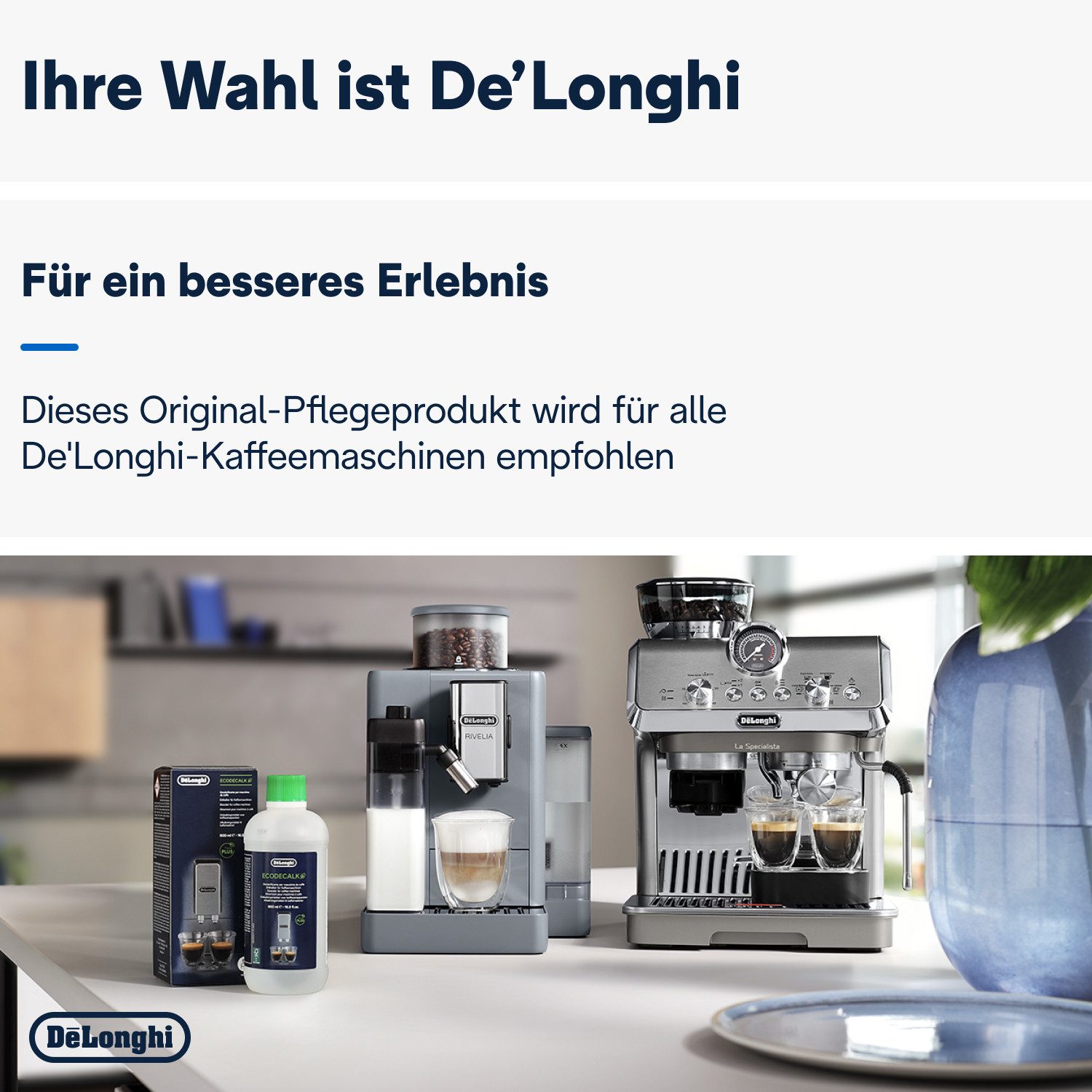 De'Longhi Ontkalker DLSC500 EcoDecalk, Kalkverwijderaar voor volautomatisch koffiezetapparaat en espressomachine