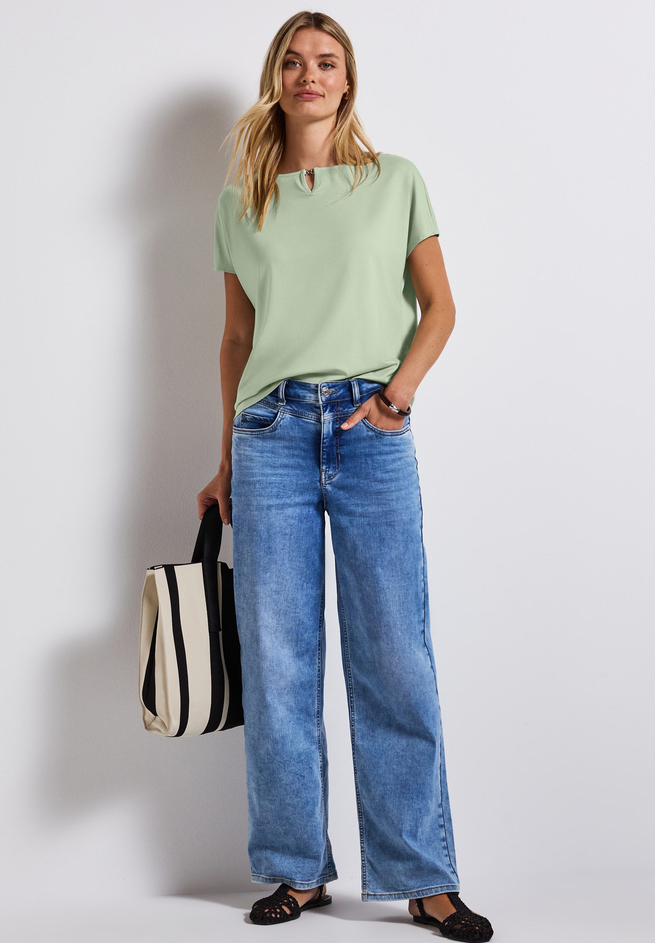 STREET ONE Shirttop met een cut-outdetail