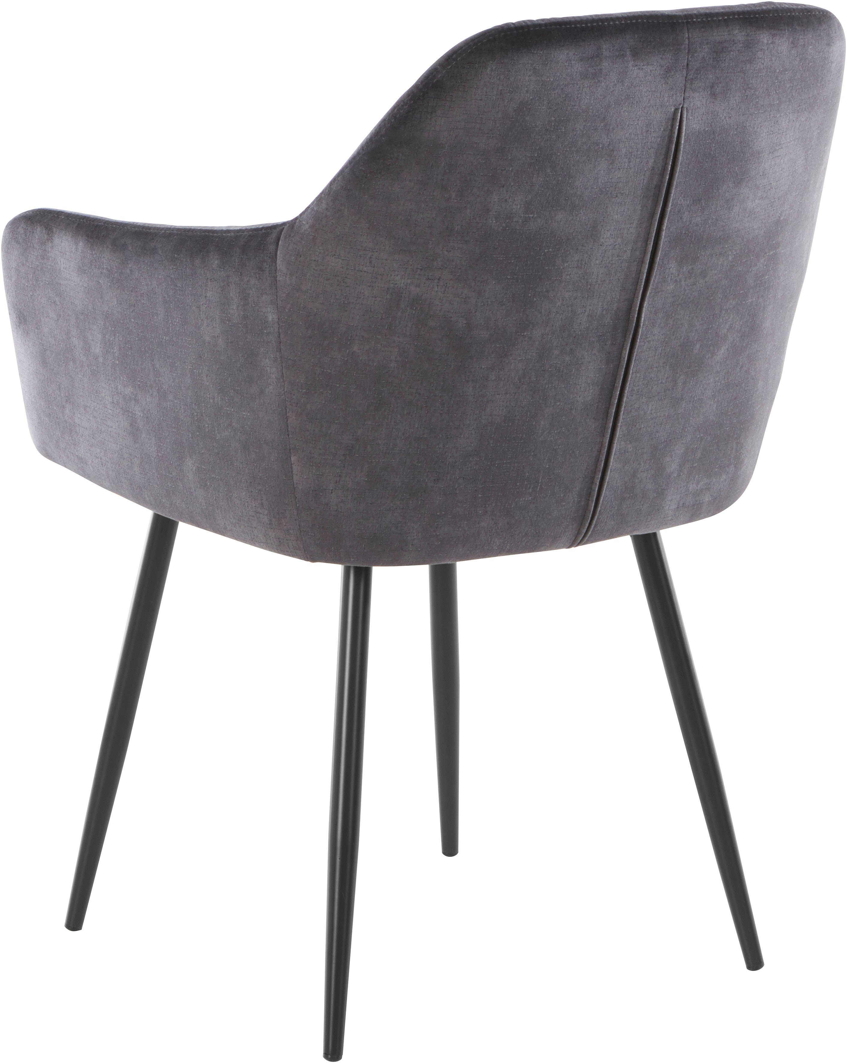 HELA Eetkamerstoel Kira schaalstoel Boho, bestseller Stoel met armleuningen fluweel of microvezel bekleding (set, 2 stuks)