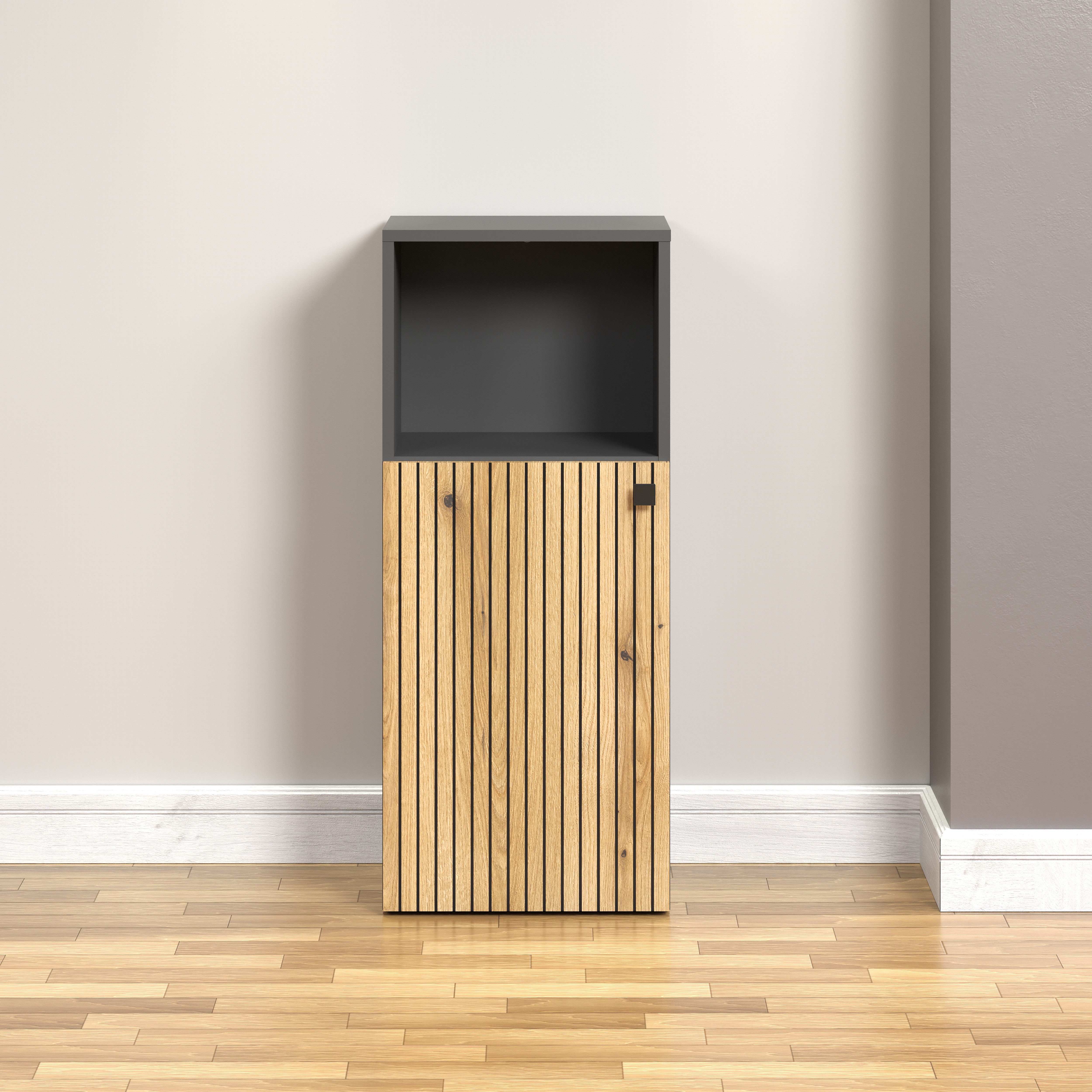 welltime Onderkast Amrum Breedte 40 cm, moderne halfhoge kast eiken rillen-look badkamerkast (1 stuk)