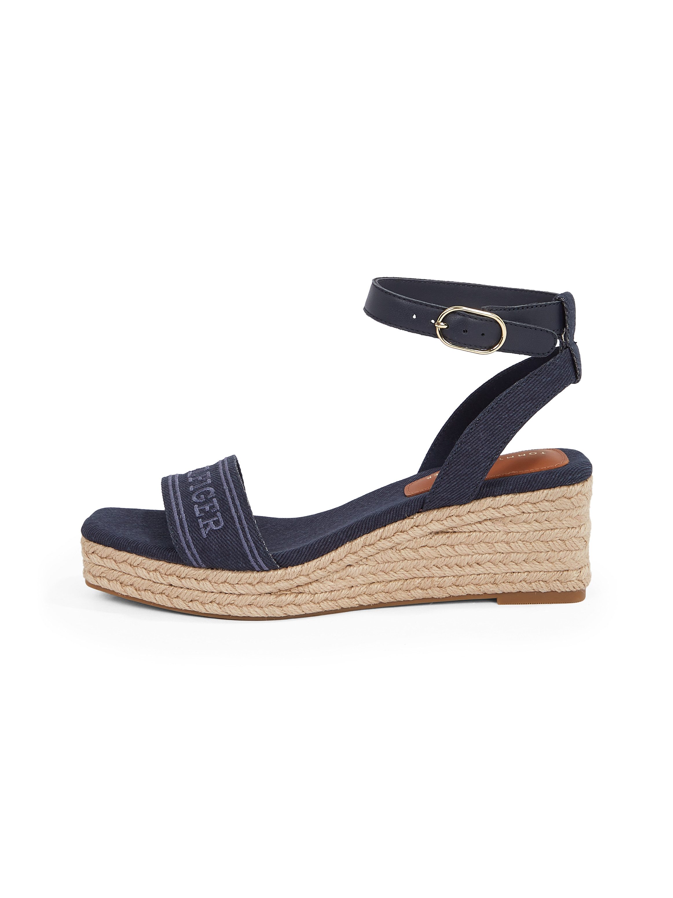 Tommy Hilfiger Sleehaksandaaltjes TOMMY HILFIGER ESPAD MID WEDGE , bandjesandaal, zomerschoen met verstelbare gesp