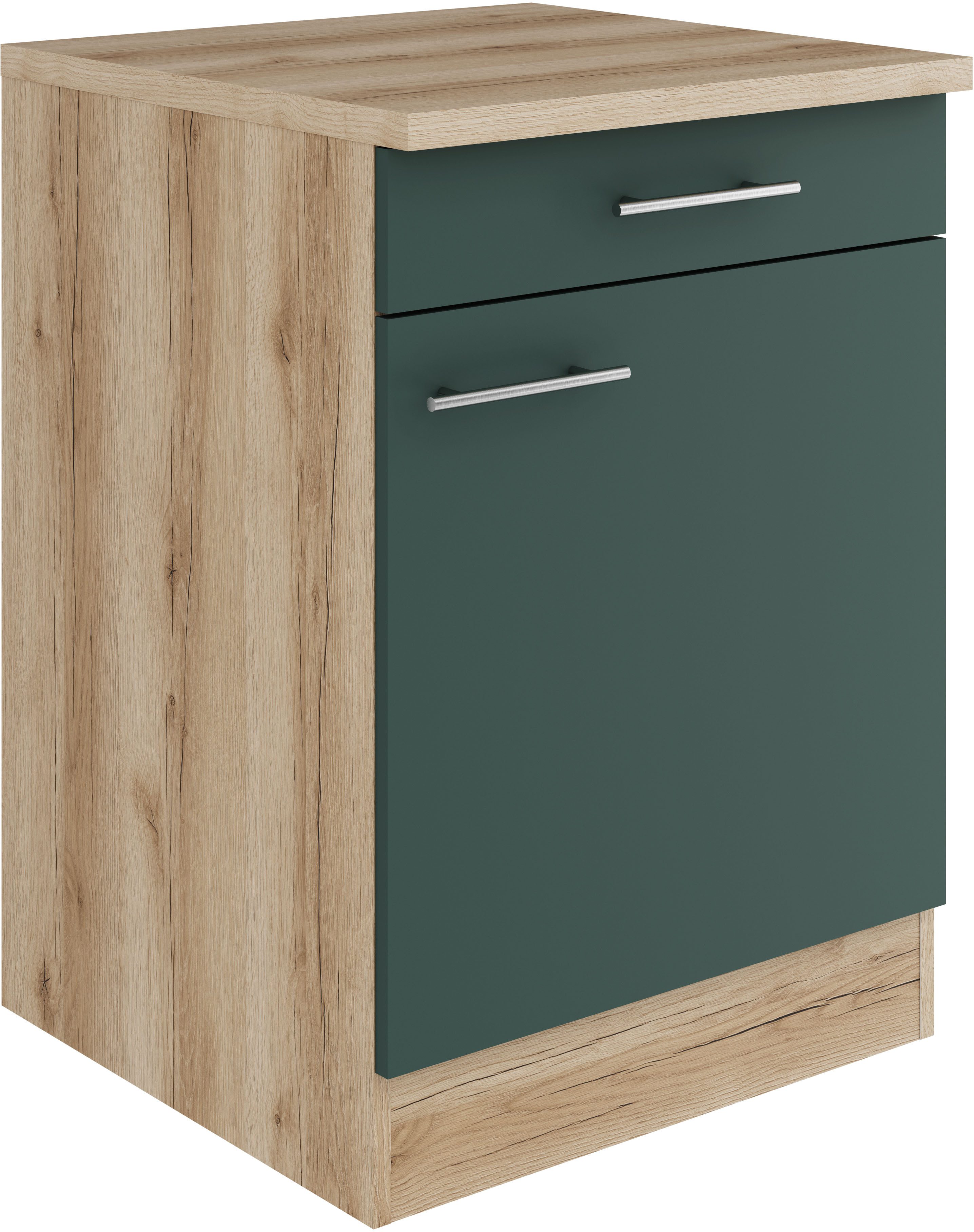 OPTIFIT Onderkast Bella Breedte 60 cm, 1 deur, 1 legplank, 1 lade onderkasten groen