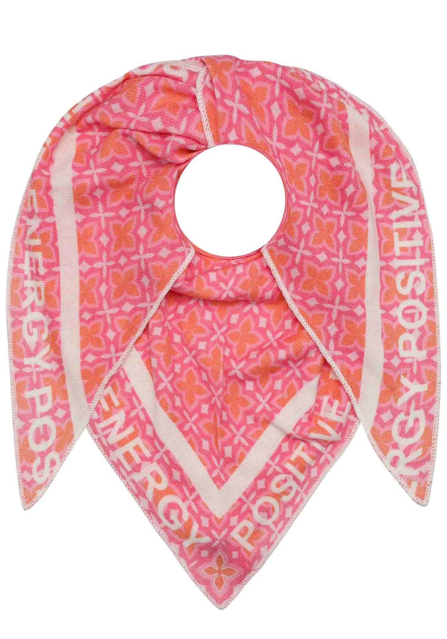 Zwillingsherz Driehoekig sjaaltje met geometrisch motief dames sjaals roze