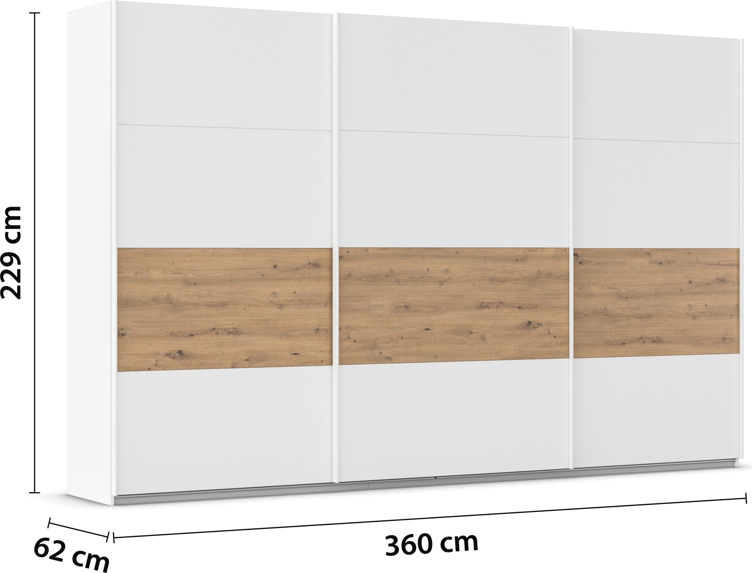 rauch Schuifdeurkast Kledingkast Kast Garderobe CORTONA inclusief indeling, 2 stoffen dozen en extra planken