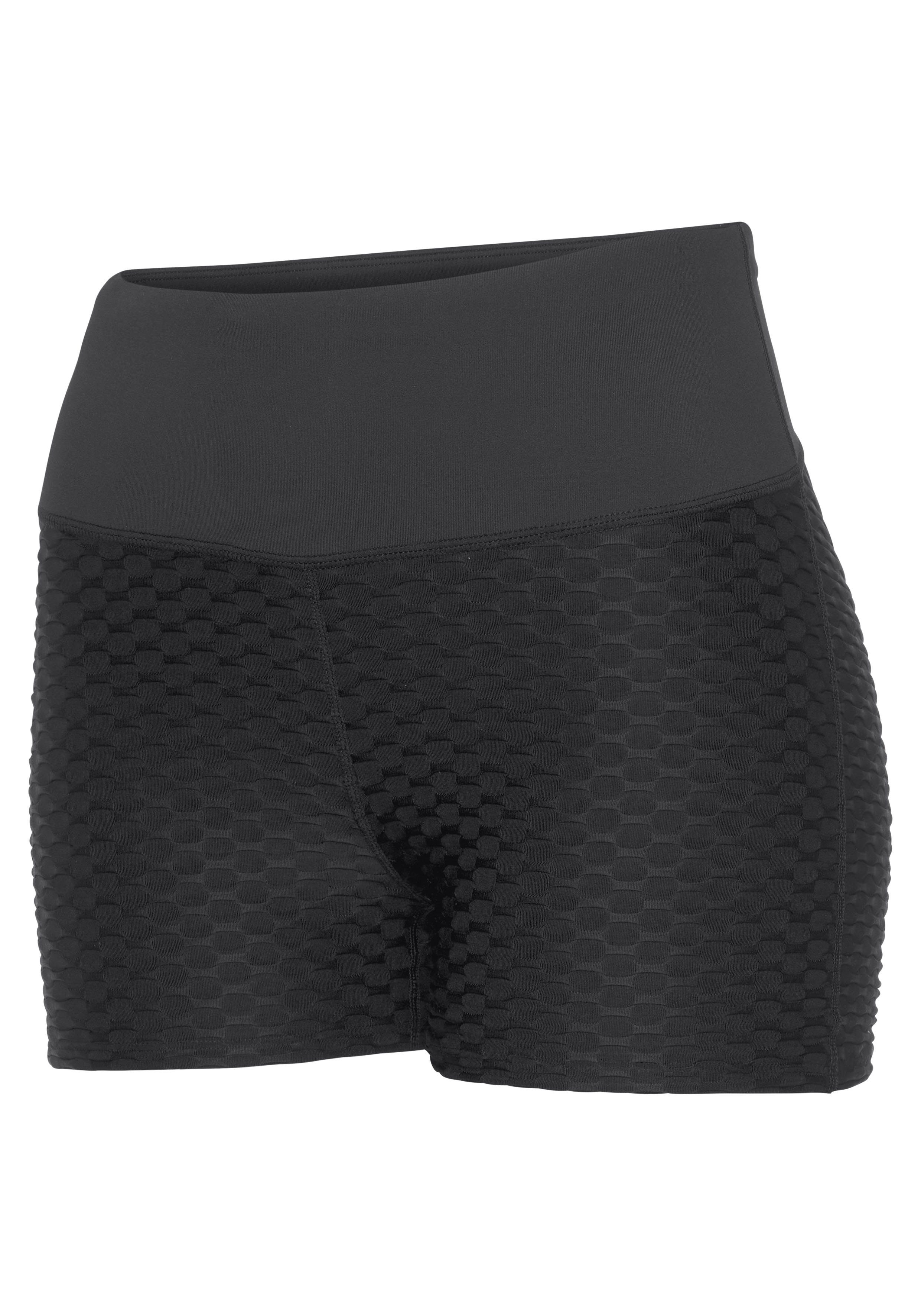 vivance active Short met brede tailleband en honingraatlook