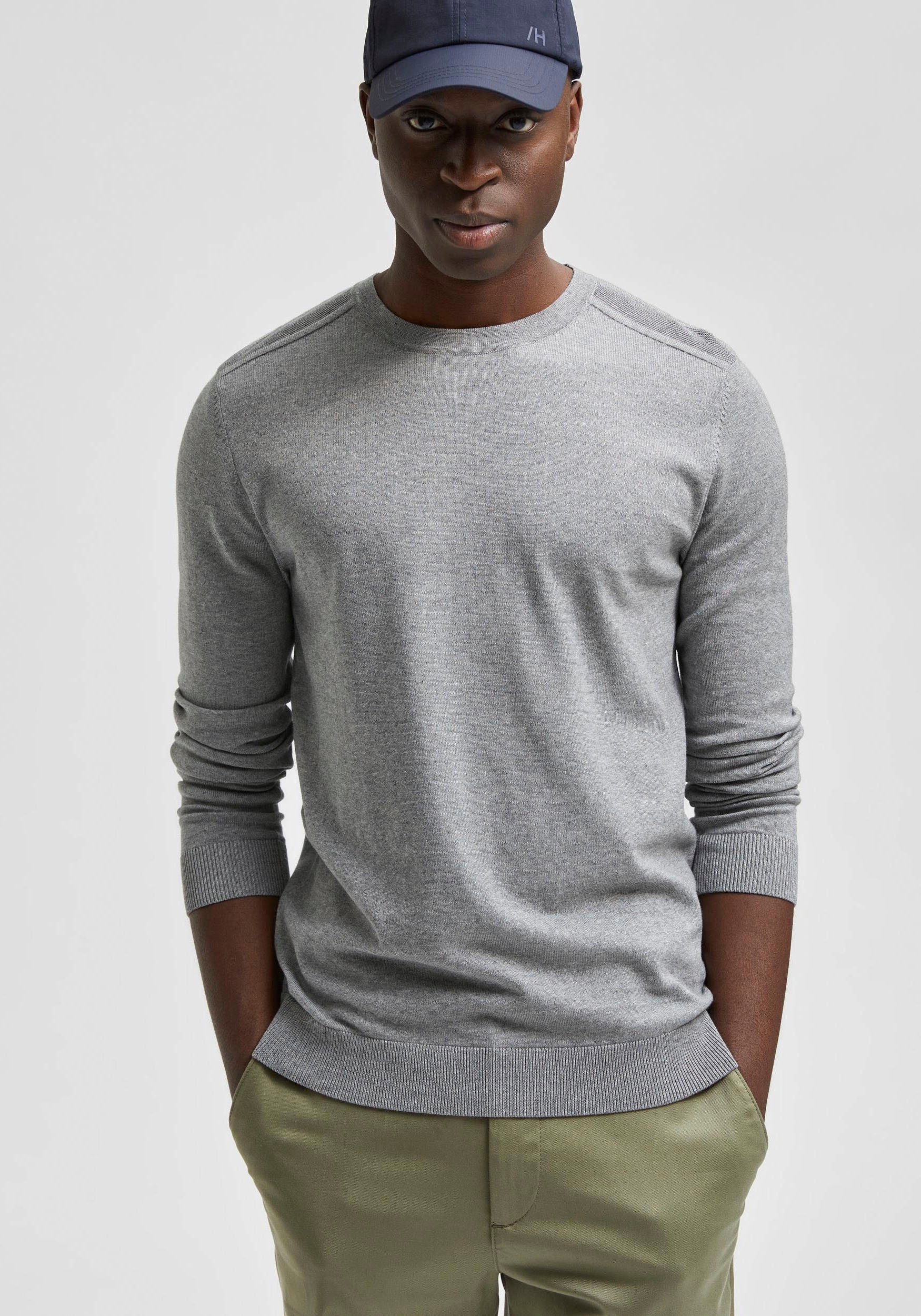 SELECTED HOMME Gebreide trui SLHBERG CREW NECK NOOS
