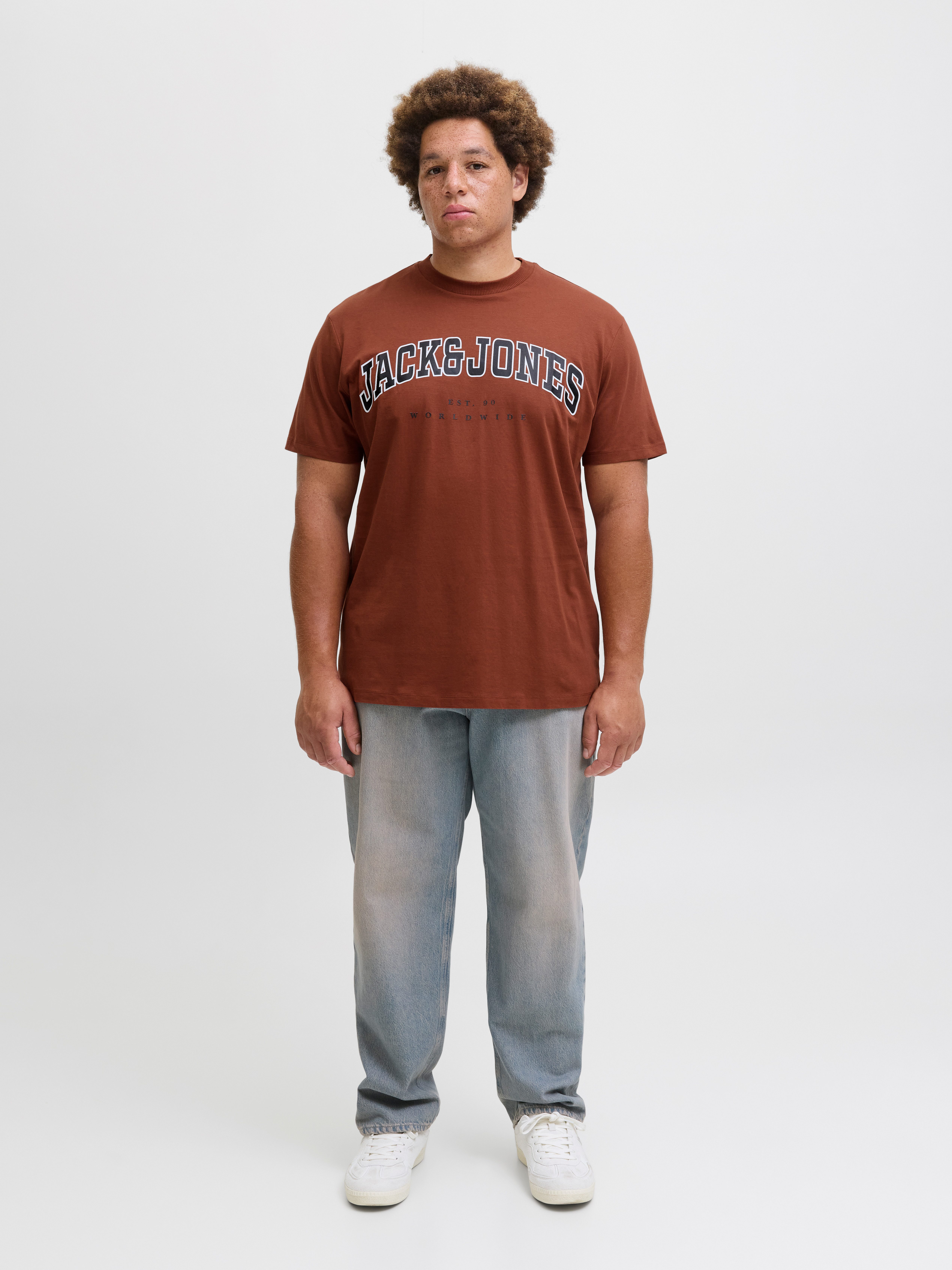 Jack & Jones PlusSize T-shirt JJECALEB VARSITY TEE SS O-NECK NOOS PLS